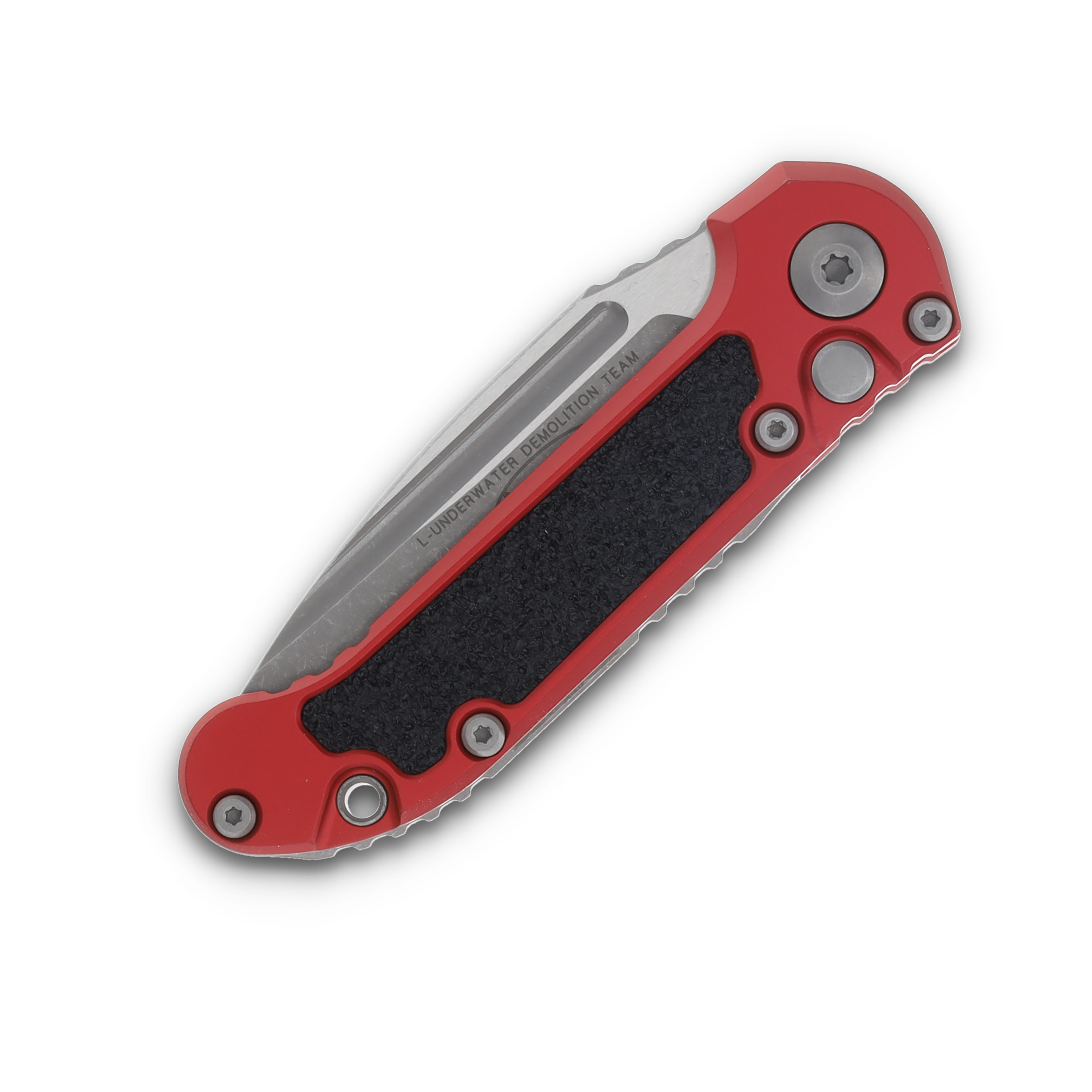 Microtech LUDT Gen III Red Auto Knife 3.5in Apocalyptic Drop Point AUMT113510APRD View 3