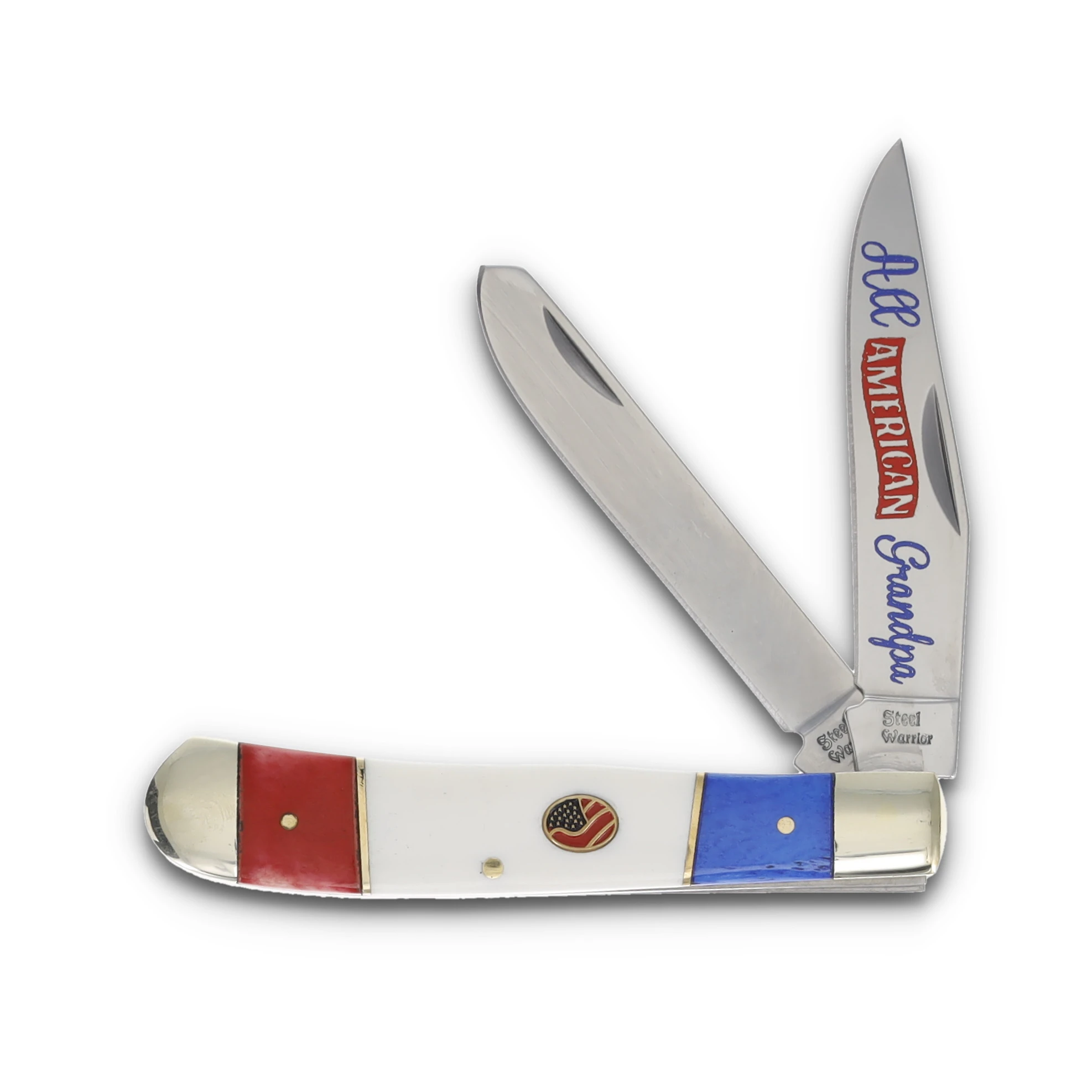 Frost Steel Warrior Trapper Folding Knife All American Series Grandpa FRSET108GP View 1