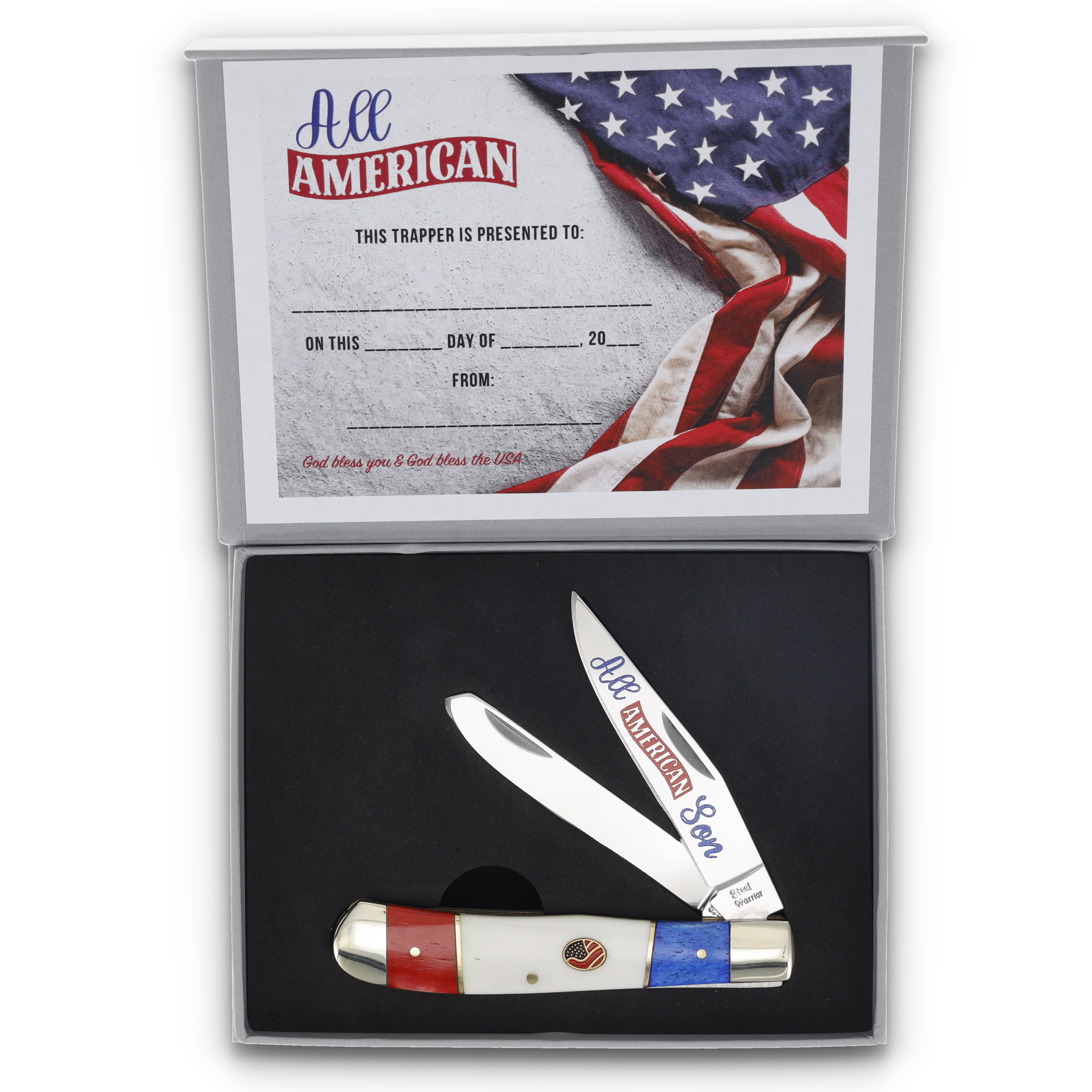 Frost Steel Warrior Trapper Folding Knife All American Series Son FRSET108S View 6