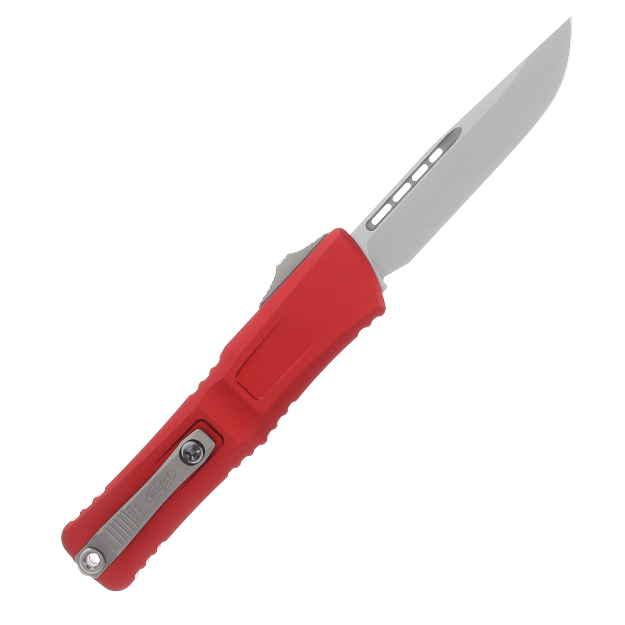 Microtech Auto OTF Combat Troodon S/E Gen III Red 4.0in Stonewash Drop Point AUMT114310RD View 2