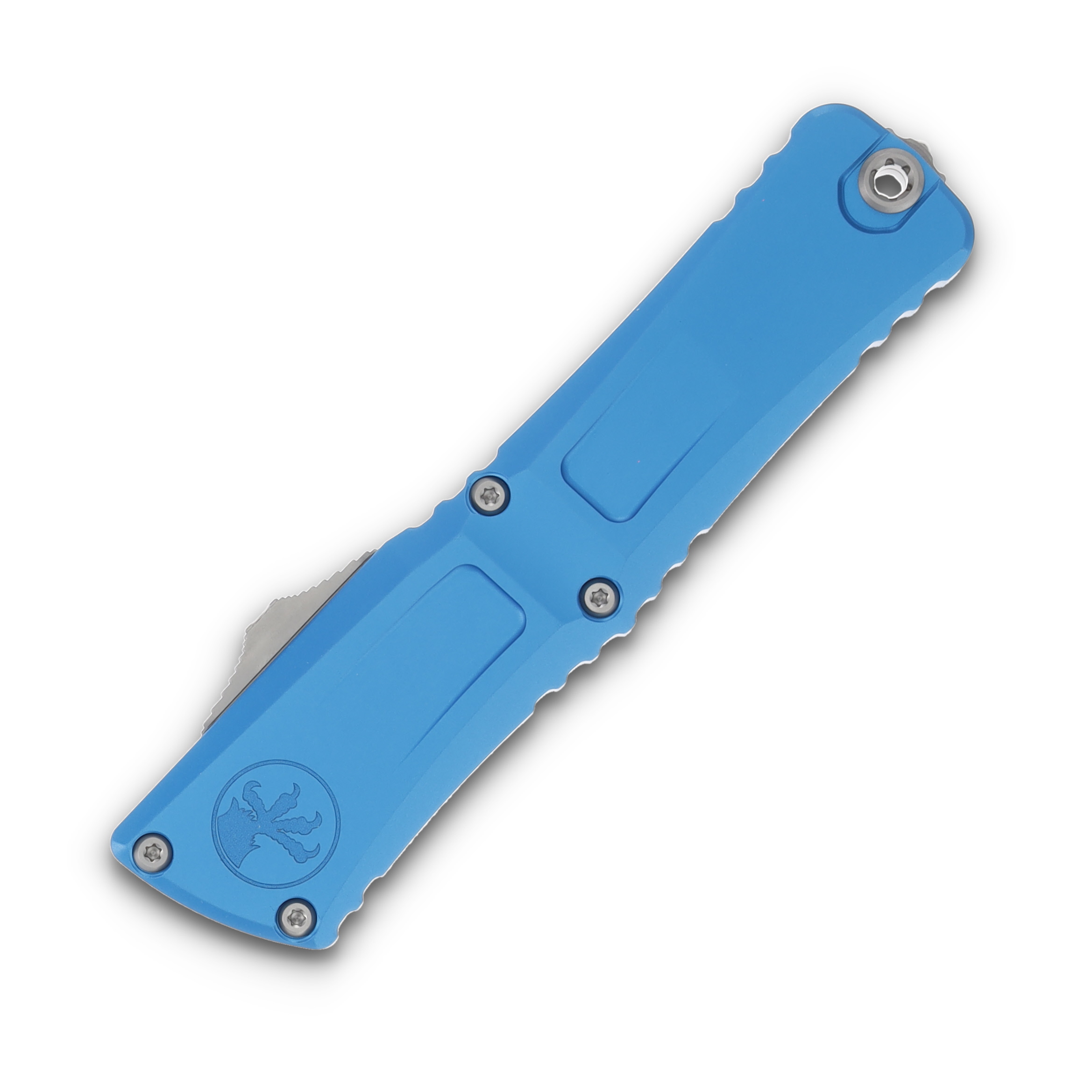 Microtech Auto OTF Combat Troodon S/E Gen III Blue 4.0in Stonewash Drop Point AUMT114310BL View 3