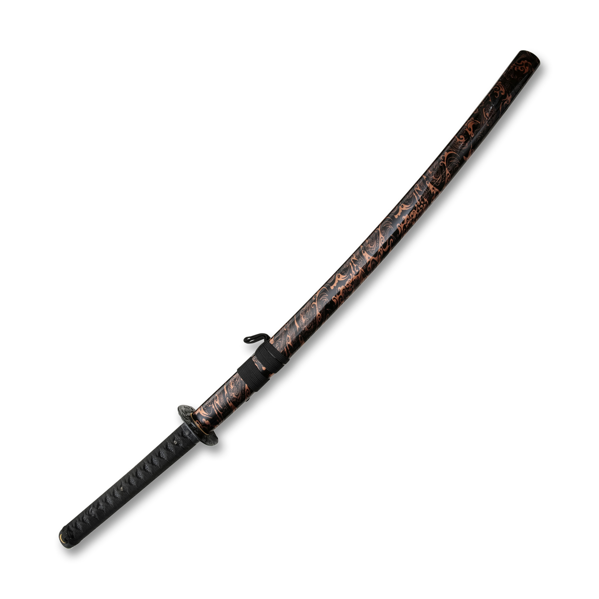 Komoran Tiger Sword Katana Black Cast Metal 11.75" Copper Tempered Damascus KO048 View 4