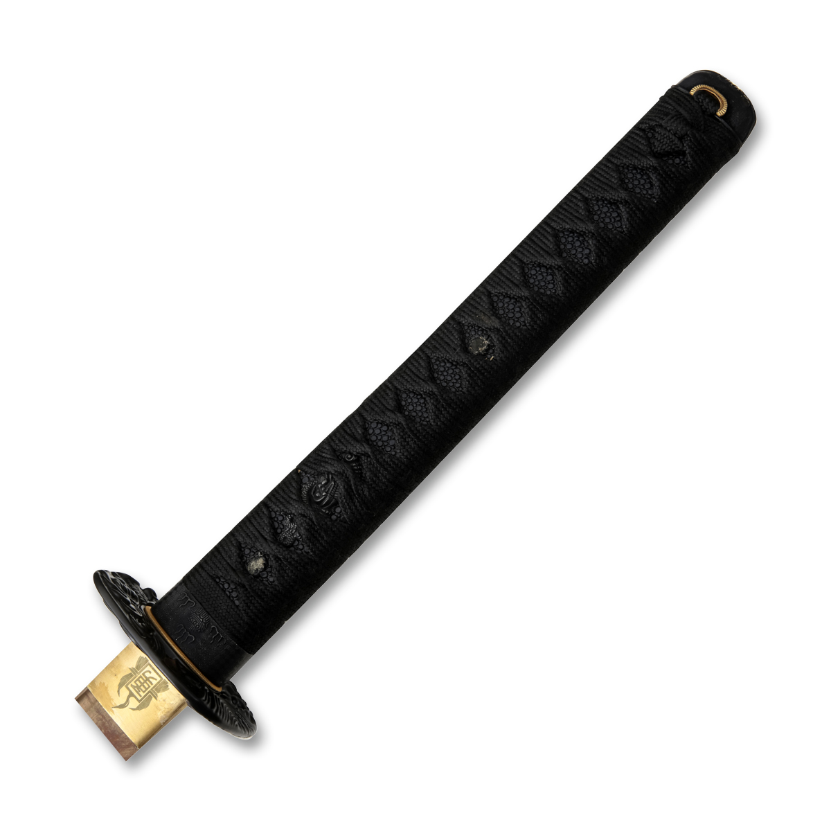 Komoran Tiger Sword Katana Black Cast Metal 11.75" Copper Tempered Damascus KO048 View 8