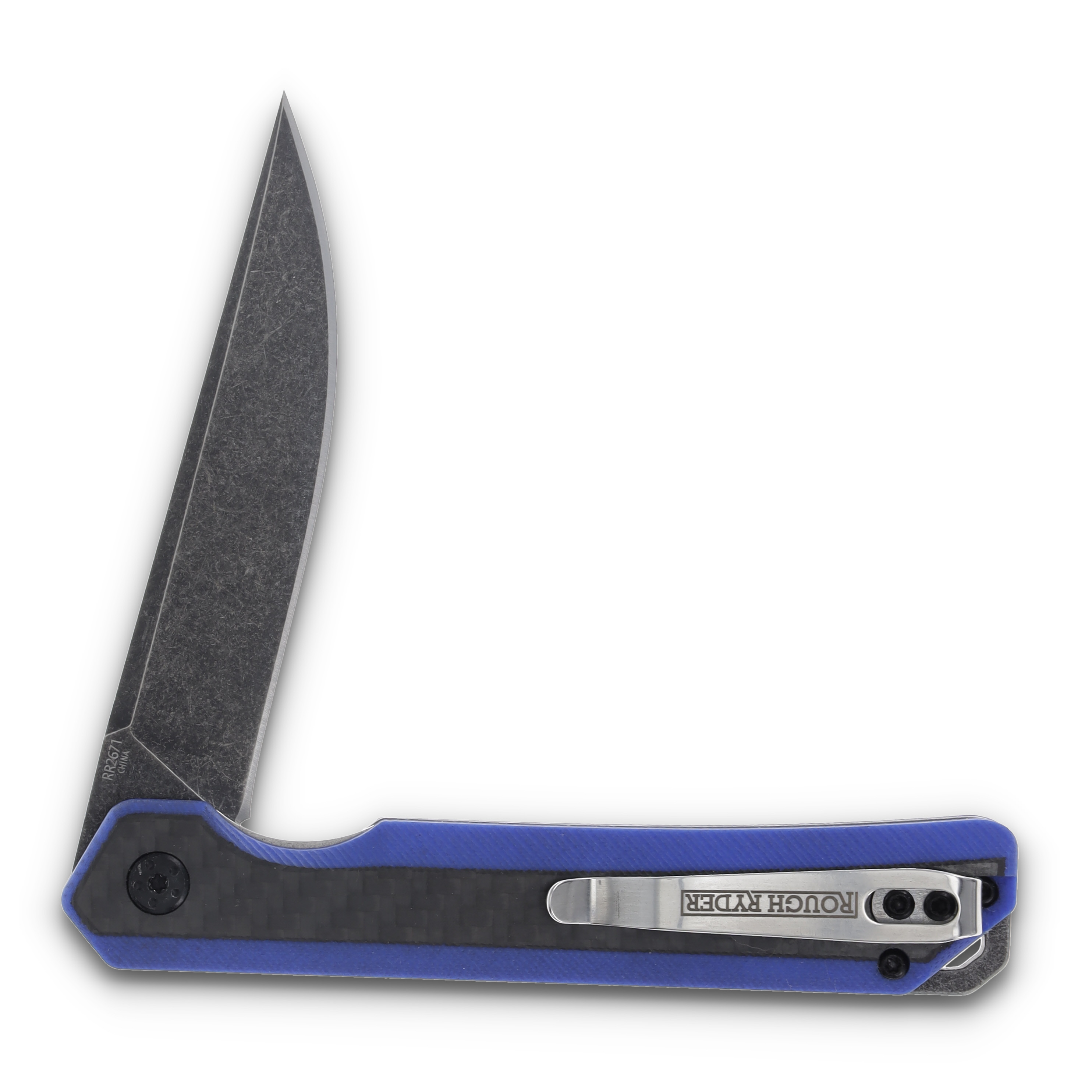 Rough Ryder Blue G-10/Carbon Fiber Linerlock Folding Knife RR2671 View 4