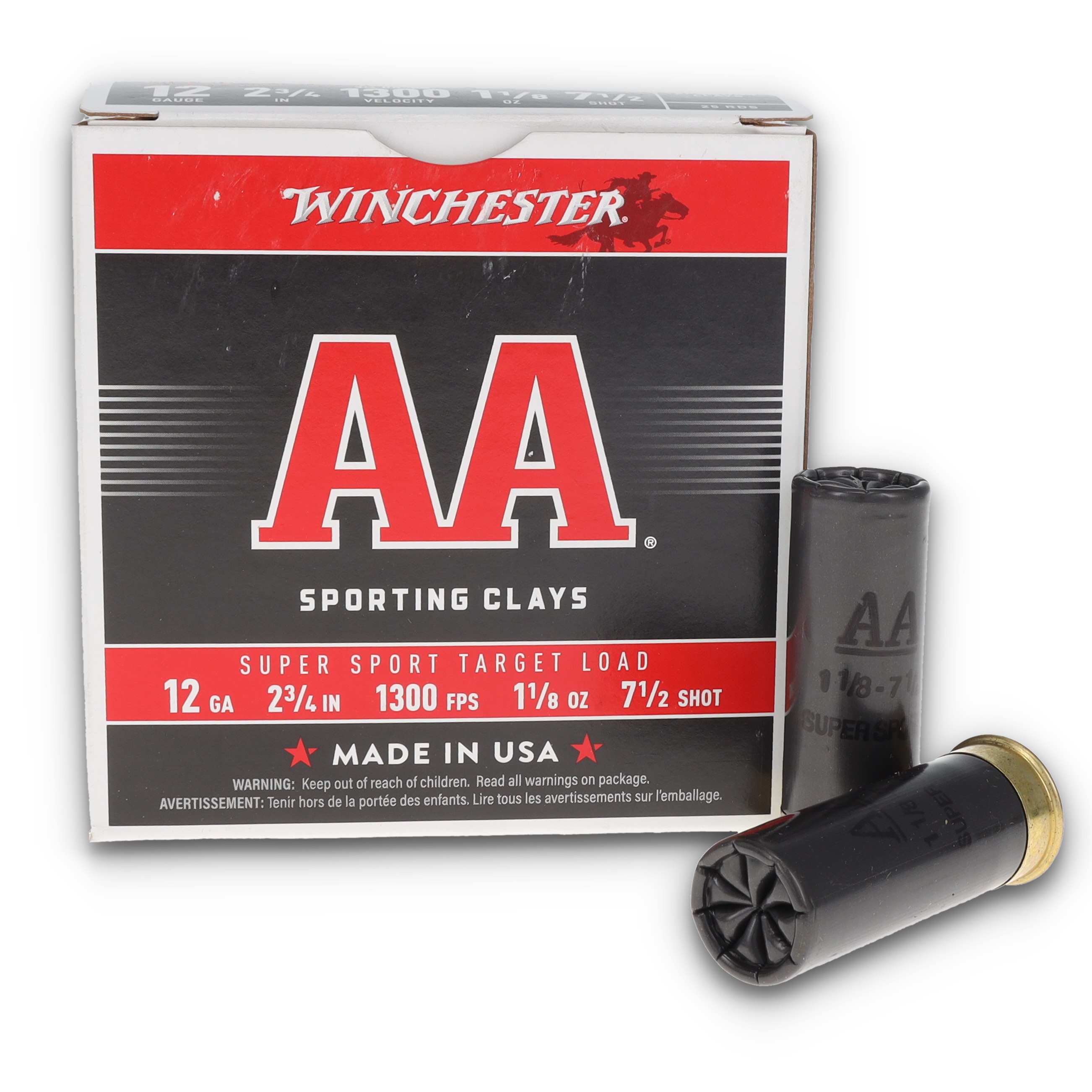 Winchester AA Super Sport 12 Ga 2-3/4in  #7.5 Shot 1-1/8 oz Ammo 25 Rd AASC127 View 1