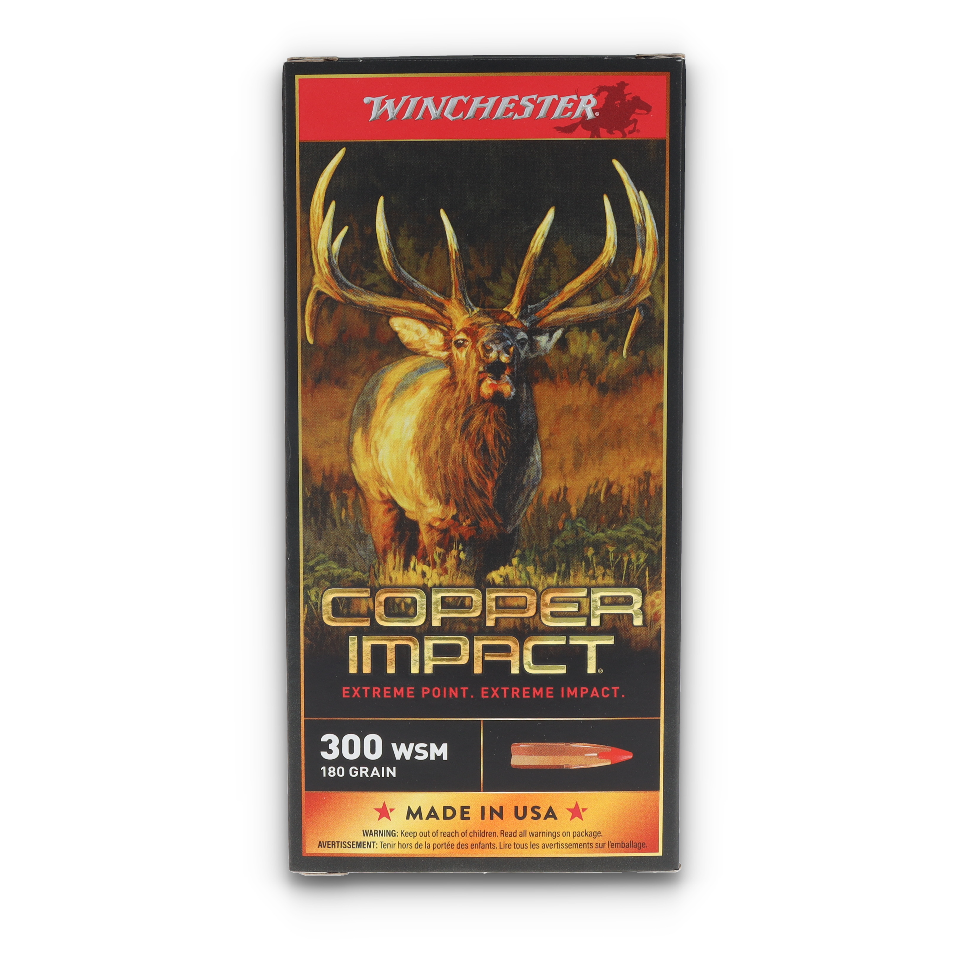 Winchester Copper Impact .300 WSM 180gr Extreme Point Lead-Free 20rd Box X300SCLF2 View 10