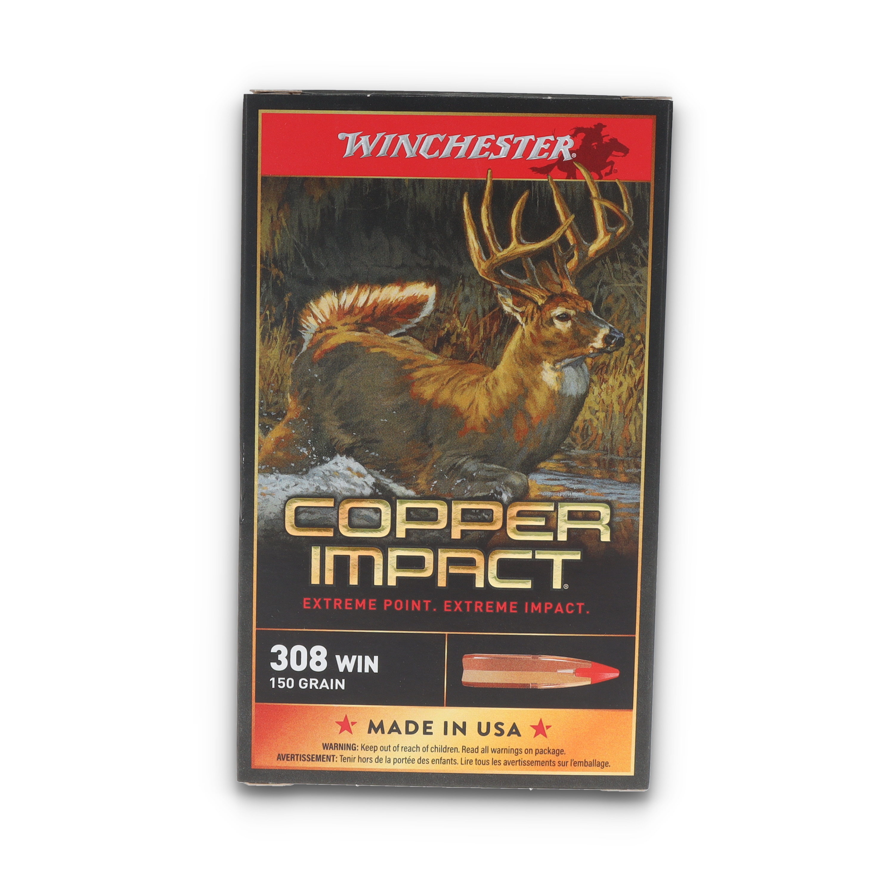Winchester Copper Impact .308 Win 150gr CEP Lead-Free Ammo 20Rd X308CLF View 10