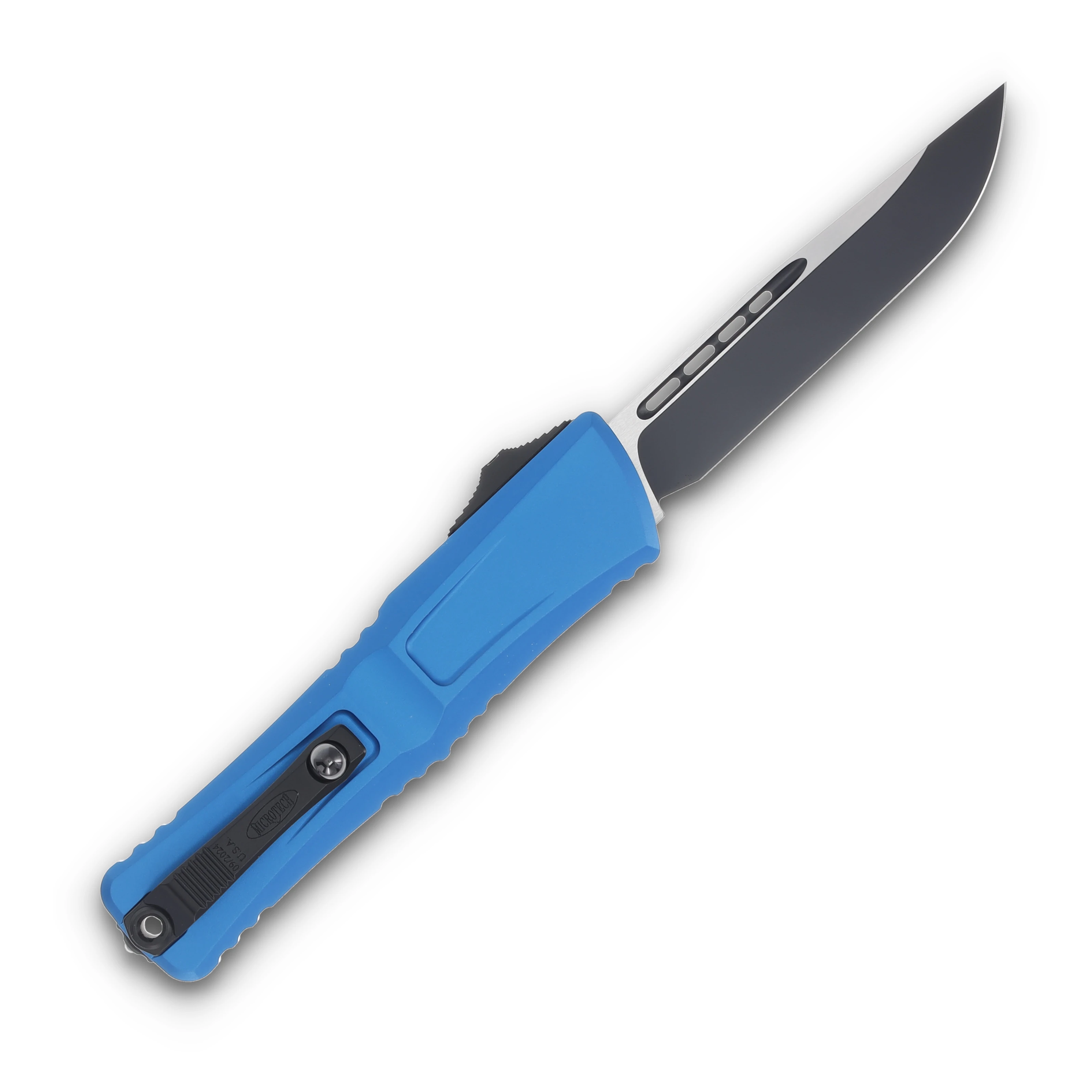 Microtech Combat Troodon Gen III OTF Automatic 4in Plain Blue AUMT11431BL View 2
