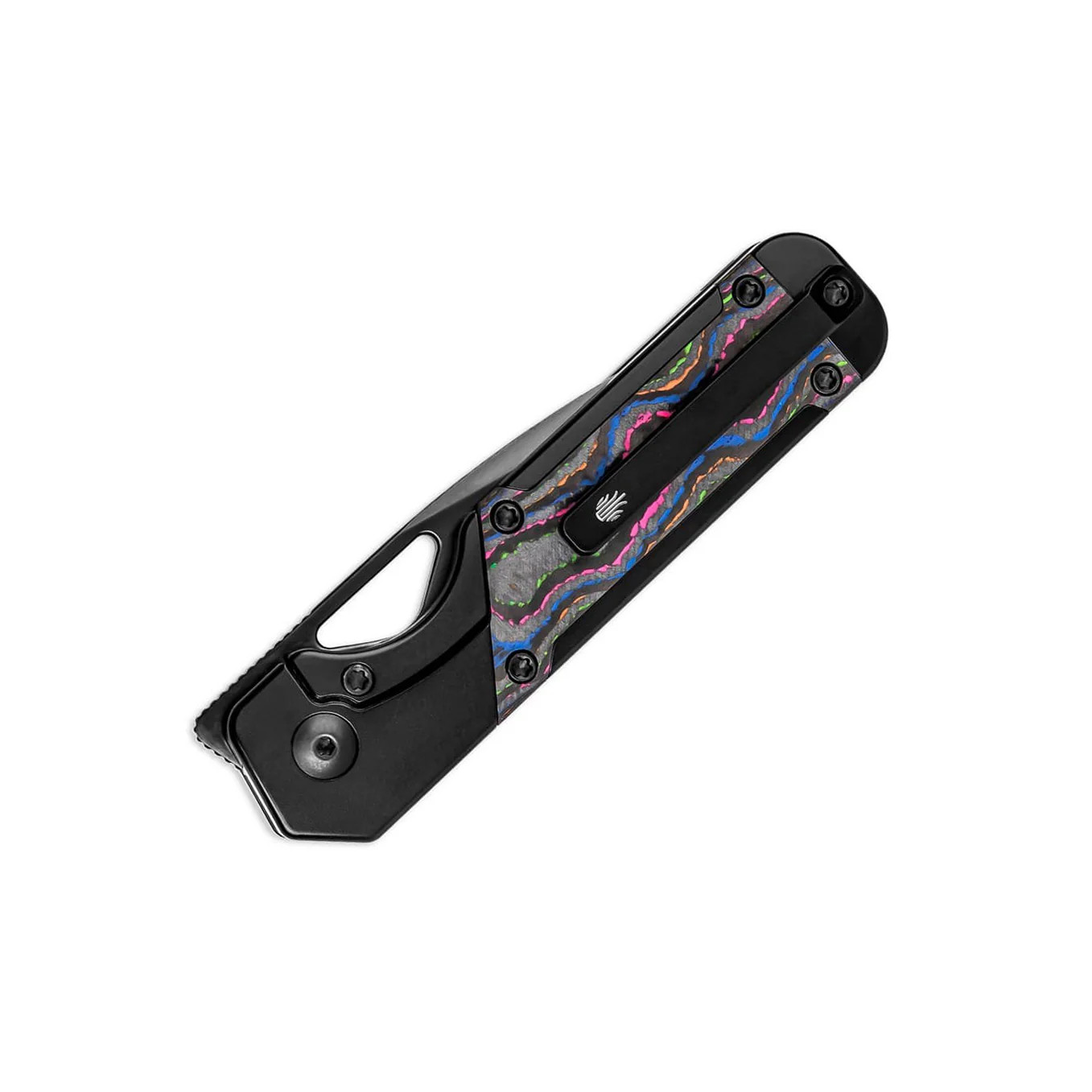 Kizer Mini Militaw 80s Camo 2.82 Inch Plain Black Drop Point KI3634SA1 View 4