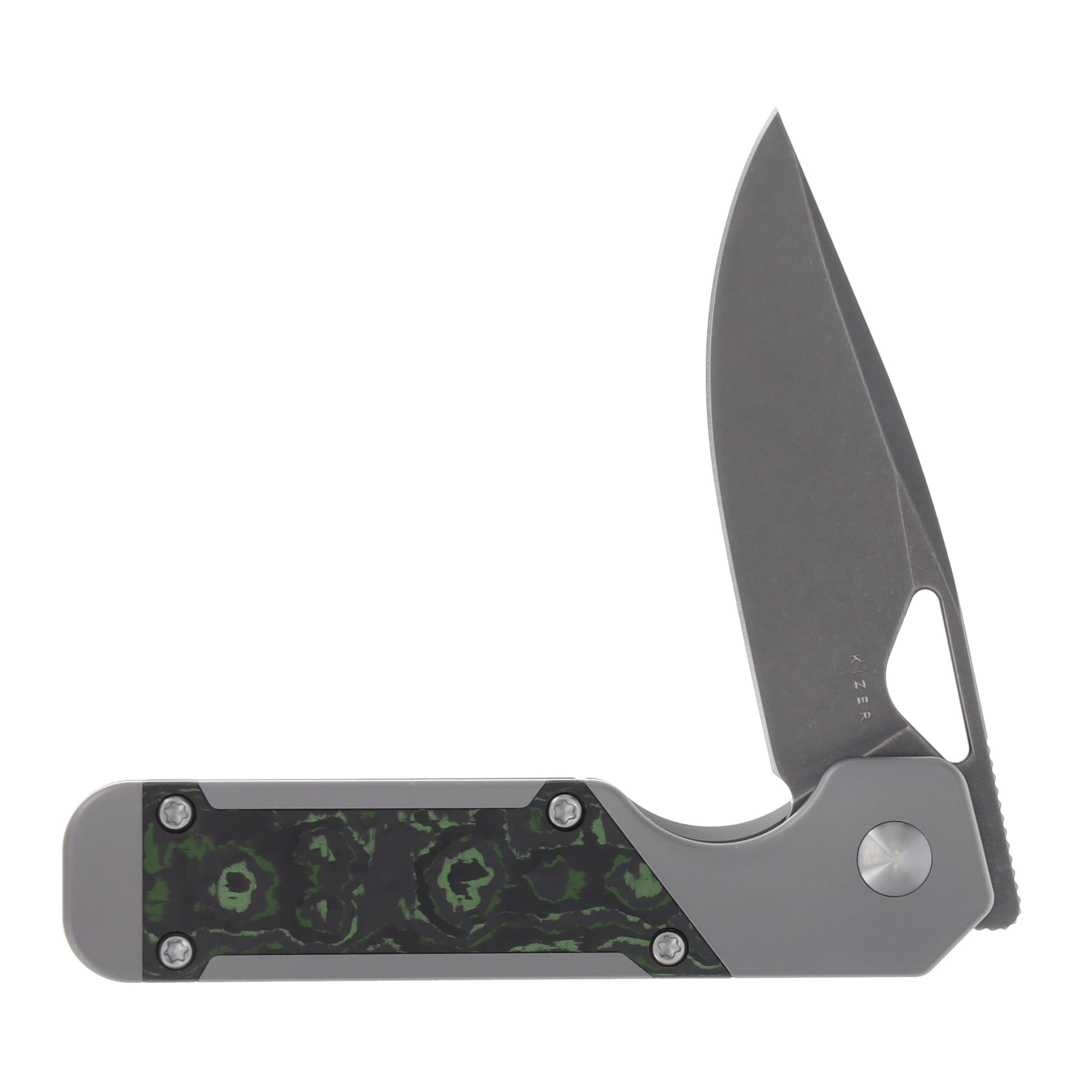 Kizer Mini Militaw Jungle Wear 2.82 Inch Plain Drop Point KI3634SA2 View 3