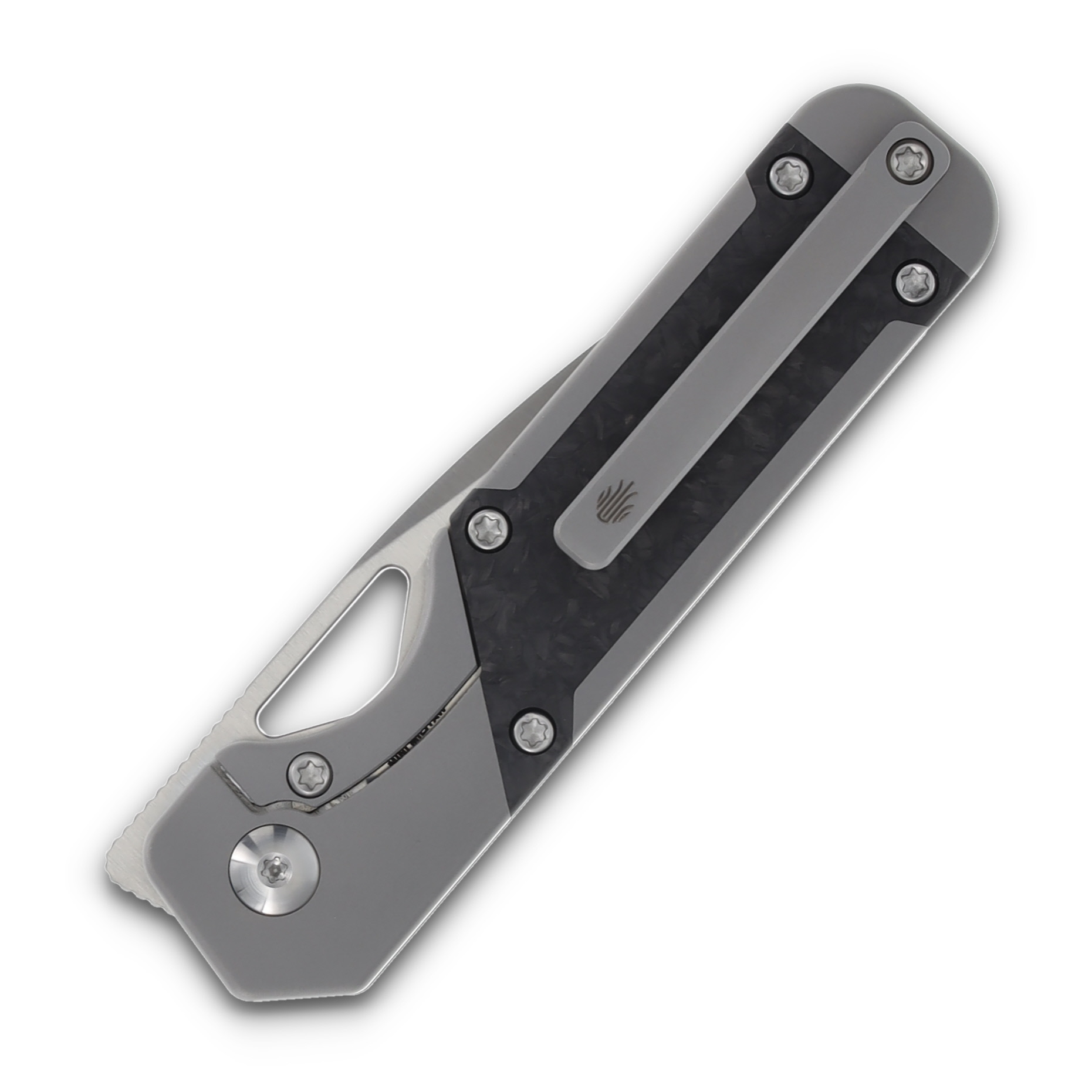 Kizer Mini Militaw Gray and Black 2.82in Plain Satin Drop Point KI3634SA4 View 6
