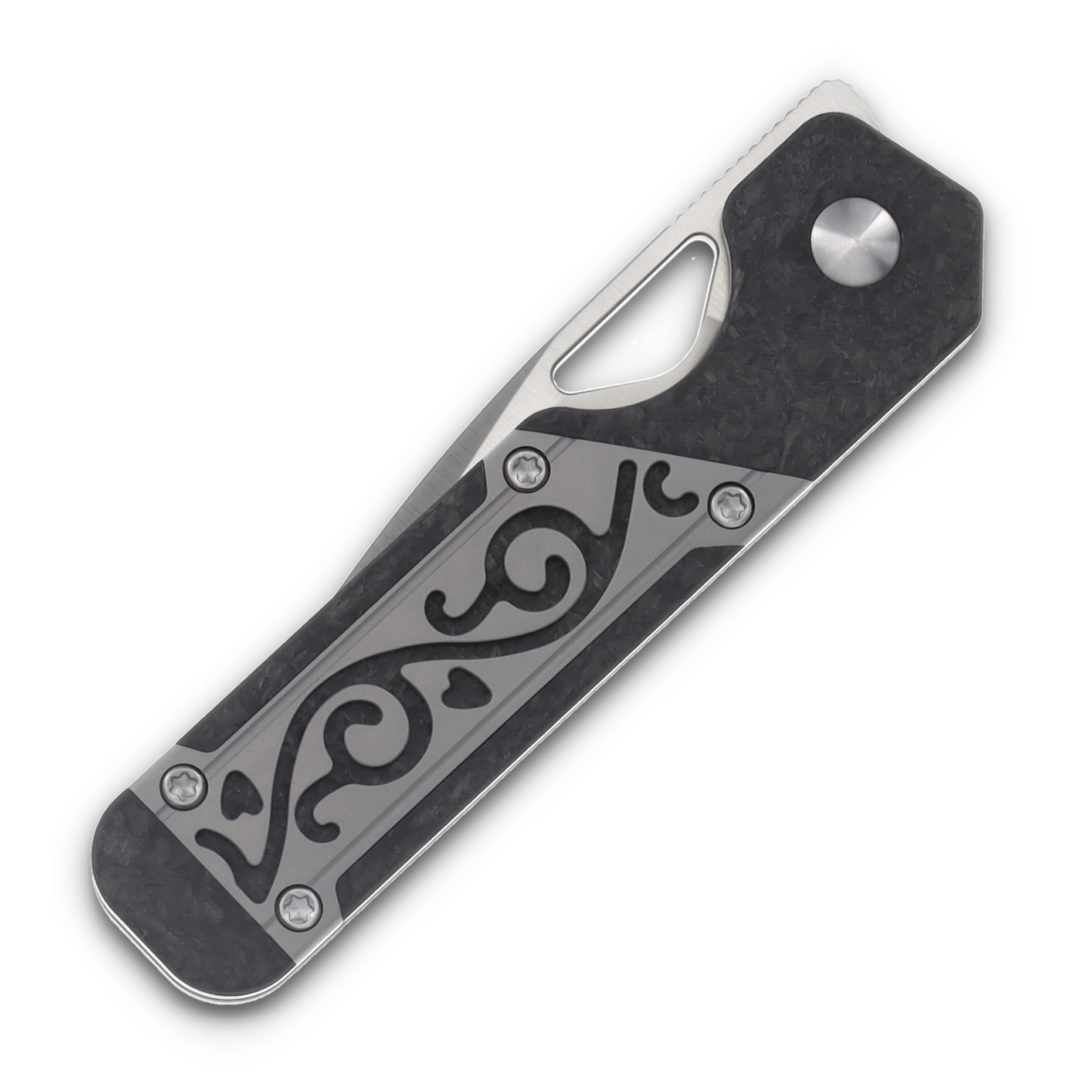 Kizer Mini Militaw Gray and Black 2.82in Plain Satin Drop Point KI3634SA4 View 5