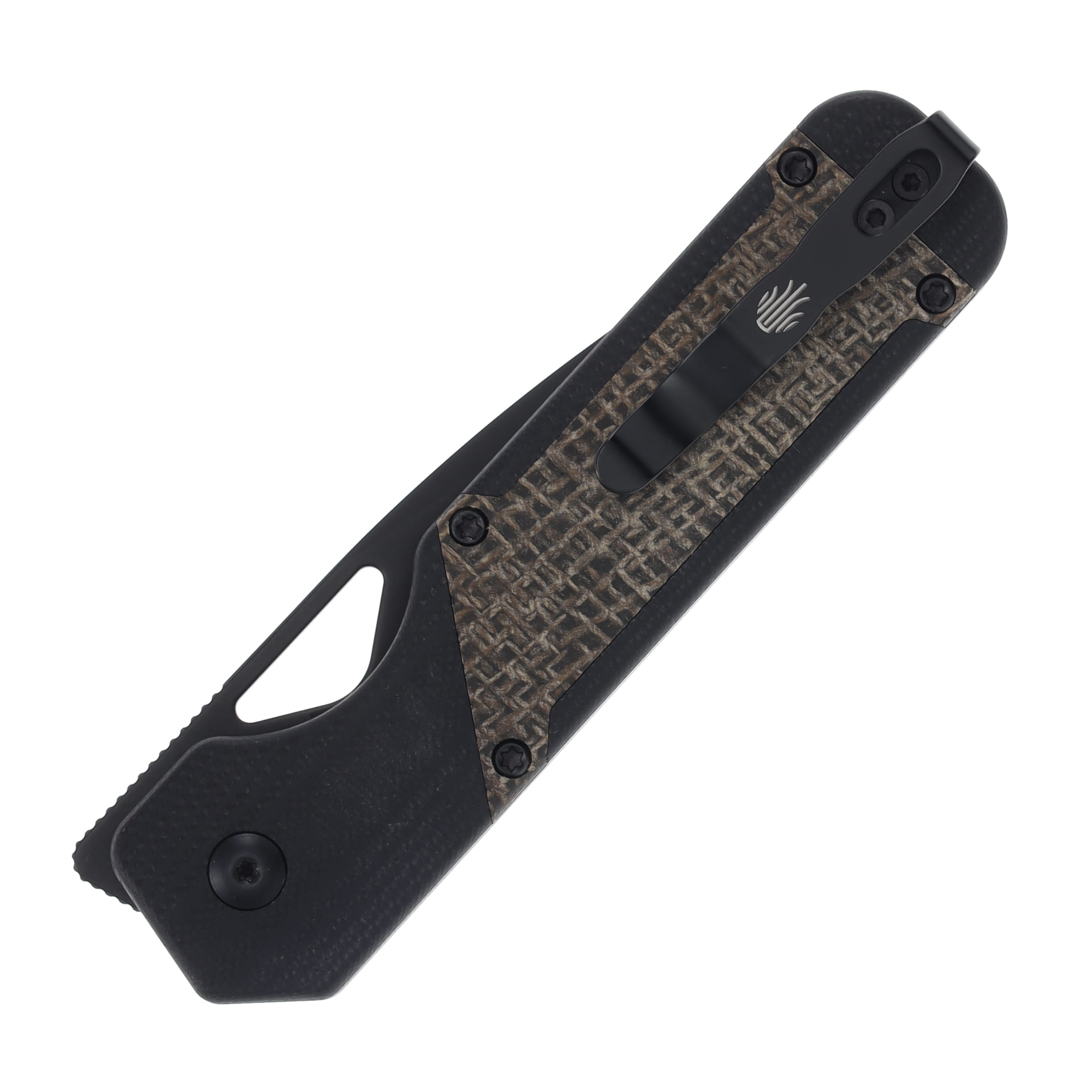 Kizer Militaw Green and Black 3.36 Inch Plain Black Drop Point V3634A1 View 6