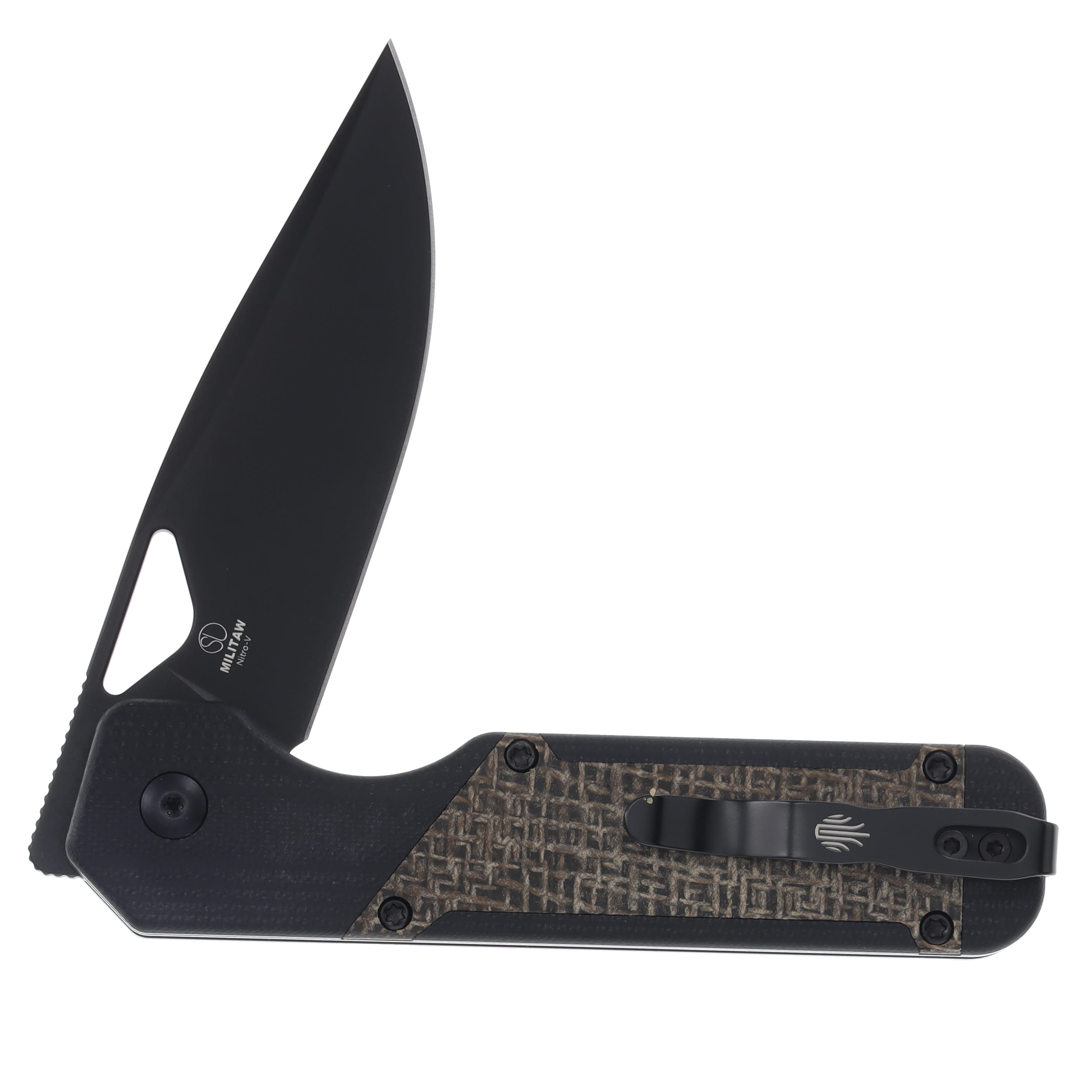 Kizer Militaw Green and Black 3.36 Inch Plain Black Drop Point V3634A1 View 4