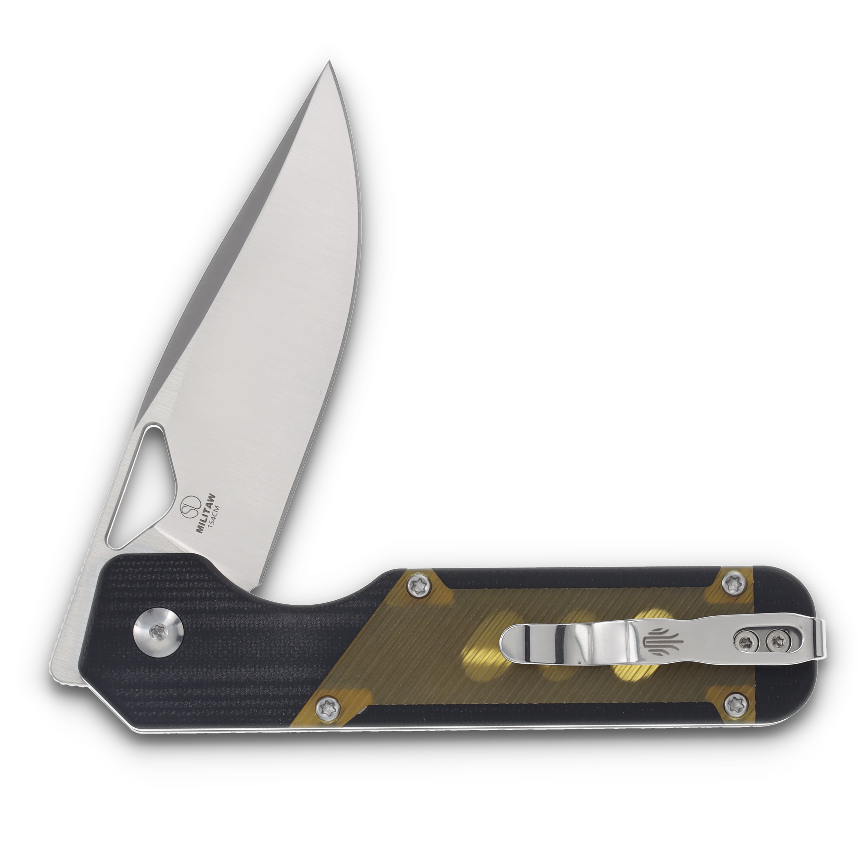 Kizer Militaw OD Green and Black 3.36 Inch Plain Satin Drop Point V3634C1 View 4