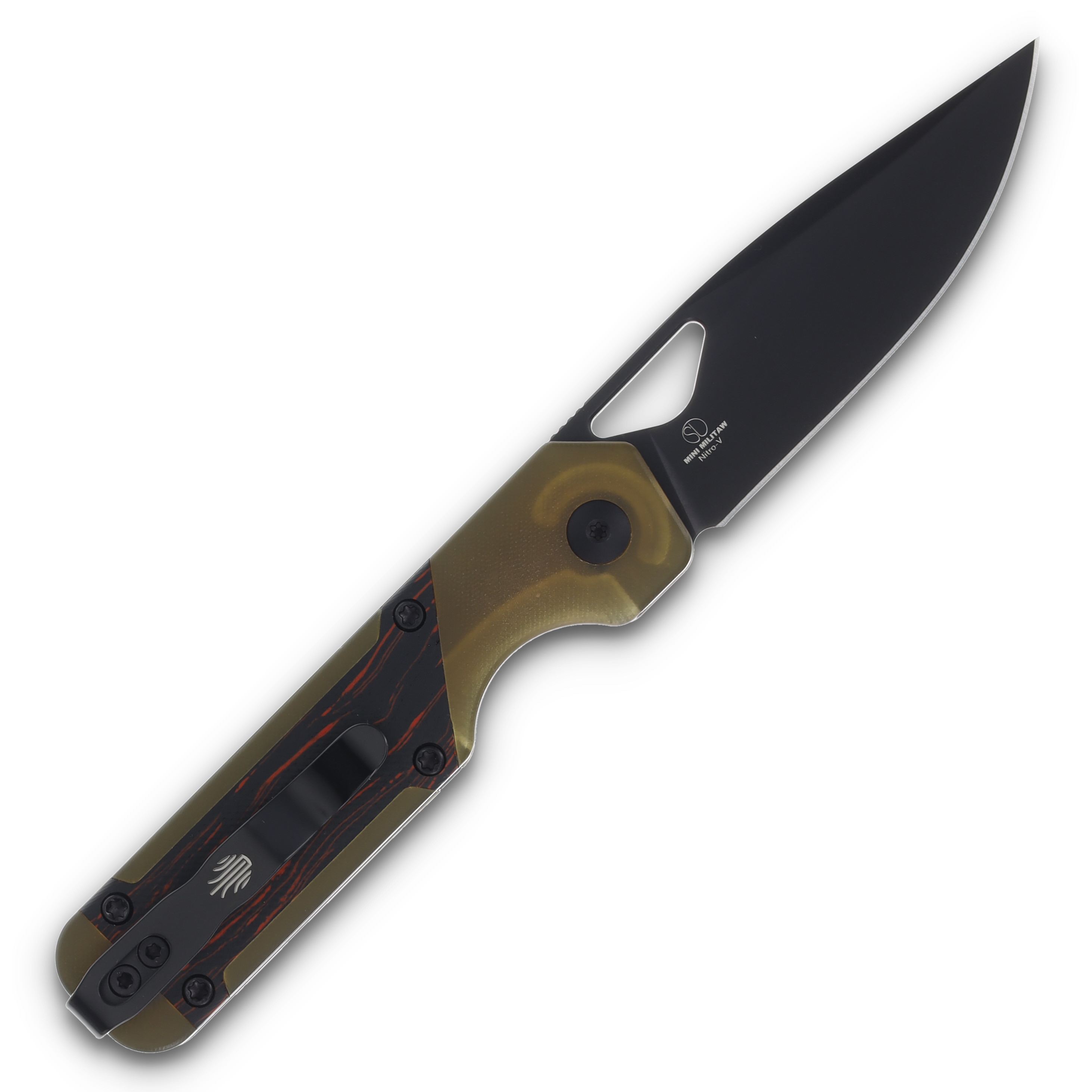 Kizer Mini Militaw Folding Knife 2.82 Inch Plain Black Drop Point V3634SA1 View 2