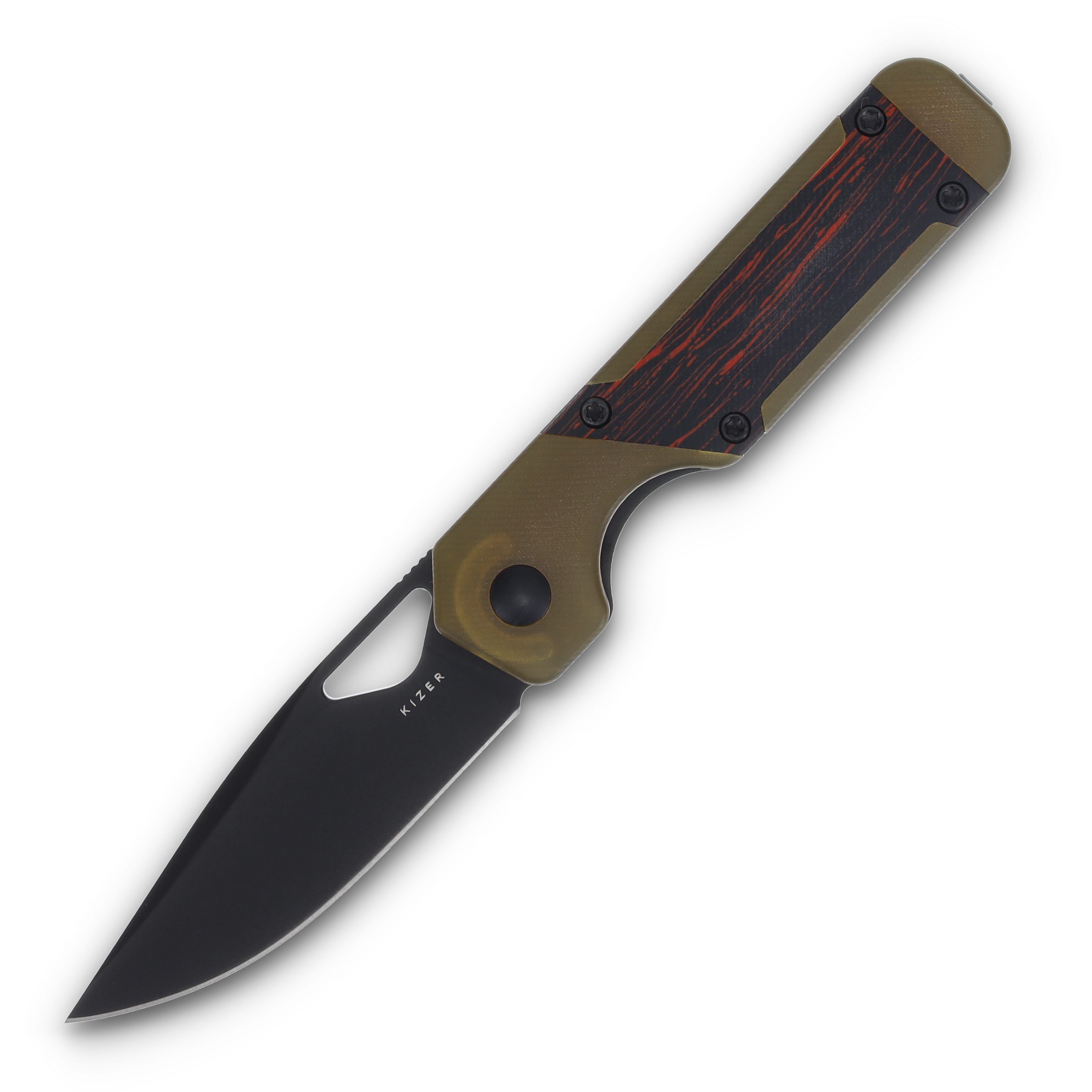 Kizer Mini Militaw Folding Knife 2.82 Inch Plain Black Drop Point V3634SA1 View 1