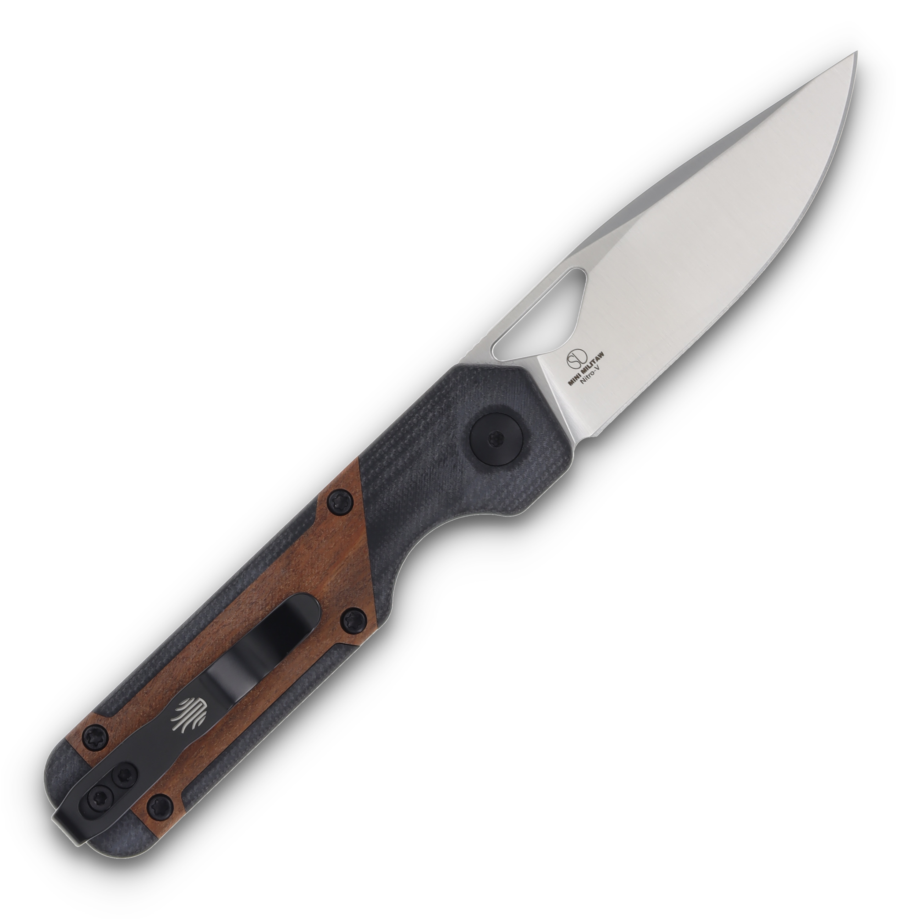 Kizer Mini Militaw Mikuruti Wood Black G-10 2.82in Plain Satin Drop Point V3634SA4 View 2
