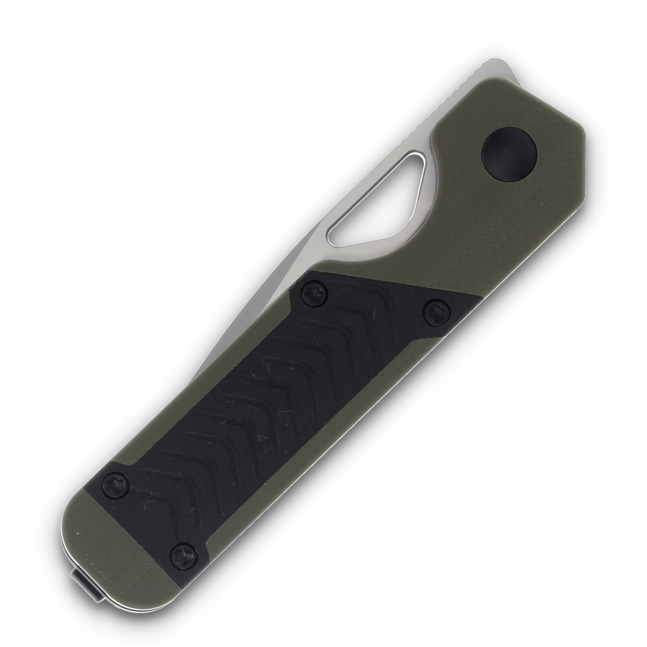 Kizer Mini Militaw Green and Black 2.82 Inch Plain Satin Drop Point V3634SA6 View 5