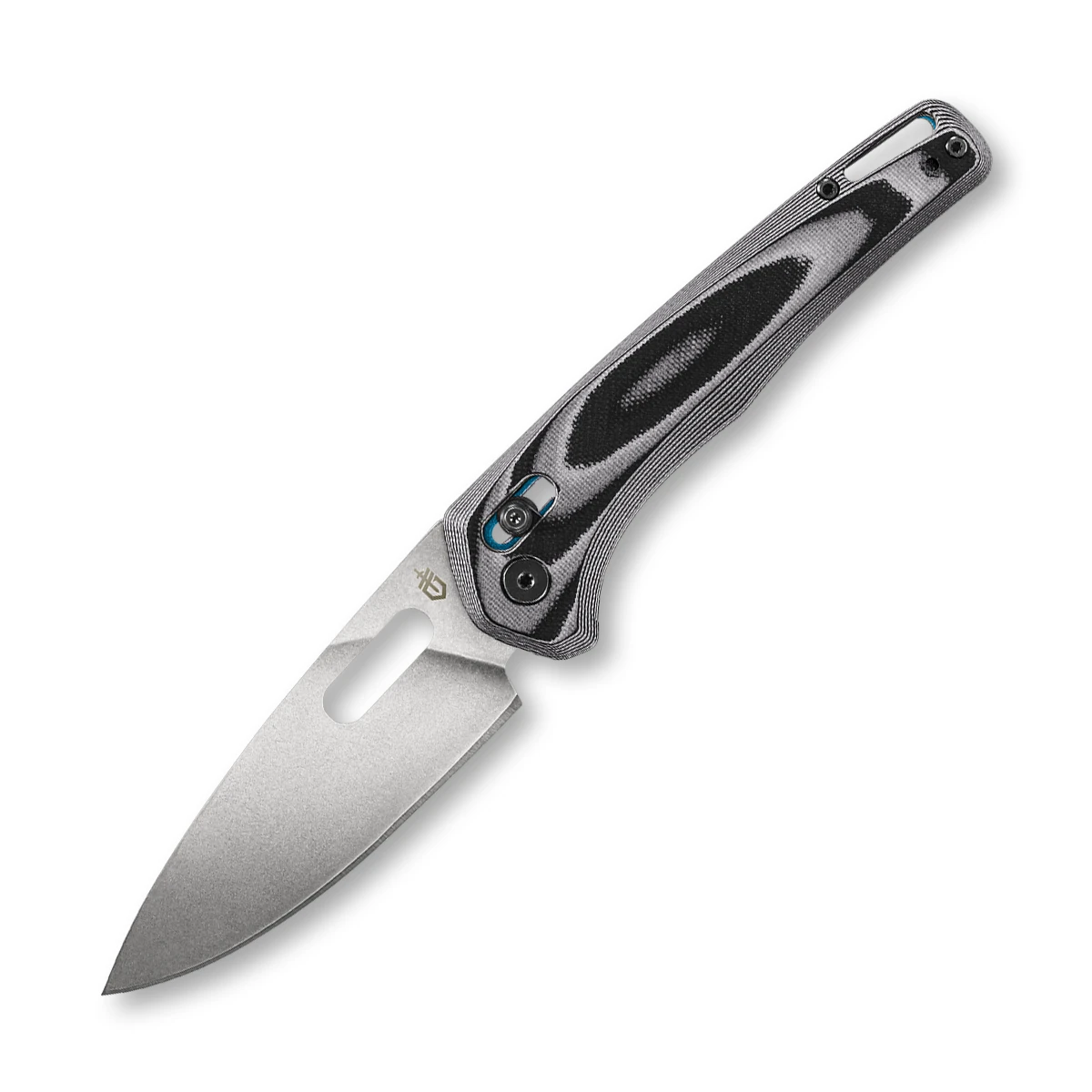 Gerber Sumo Cyan White and Black 4 Inch Plain Stonewash Drop Point G3928 View 1