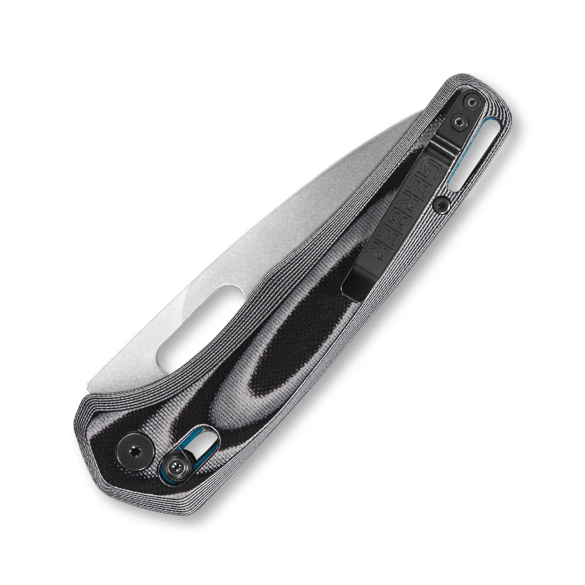 Gerber Sumo Cyan White and Black 4 Inch Plain Stonewash Drop Point G3928 View 2