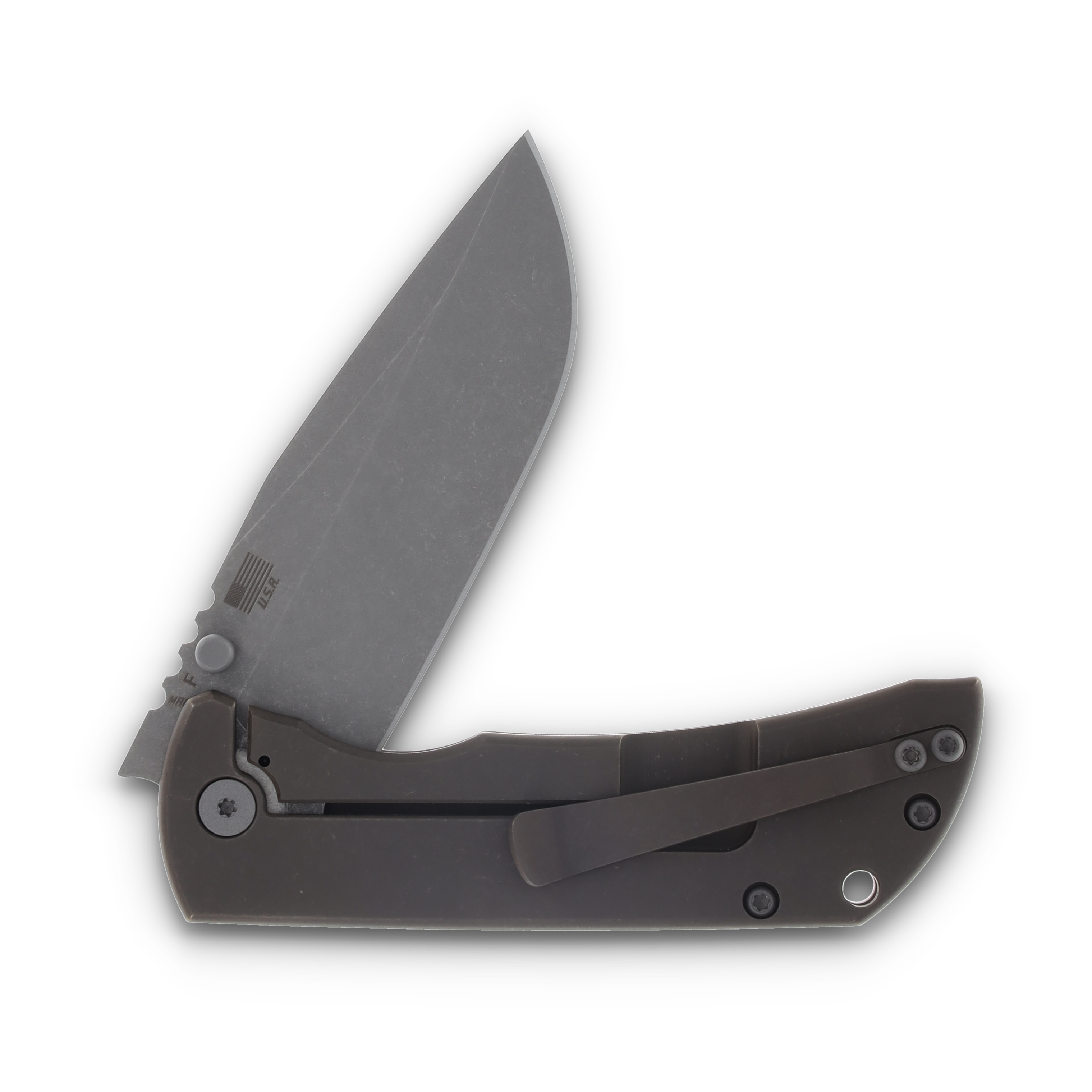 McNee's Custom Knives MAC2 Folding Knife 3.5in Atomic Green Micarta MCNPMMAC235GFAGMI View 4