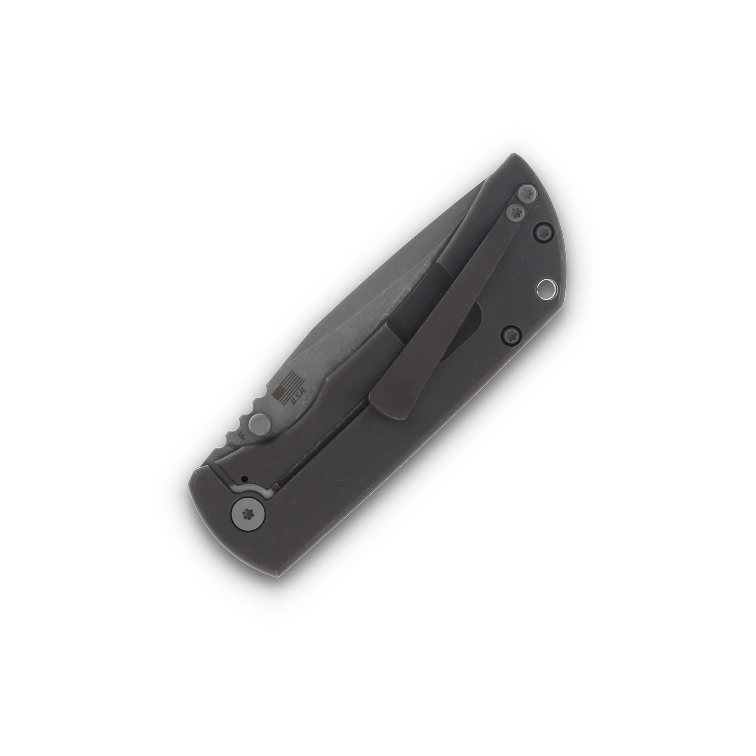 McNee's Custom Knives MAC2 Folding Knife 3.5in Atomic Bronze Purple G10 MCNPMMAC235GFABZPRBKGI View 6