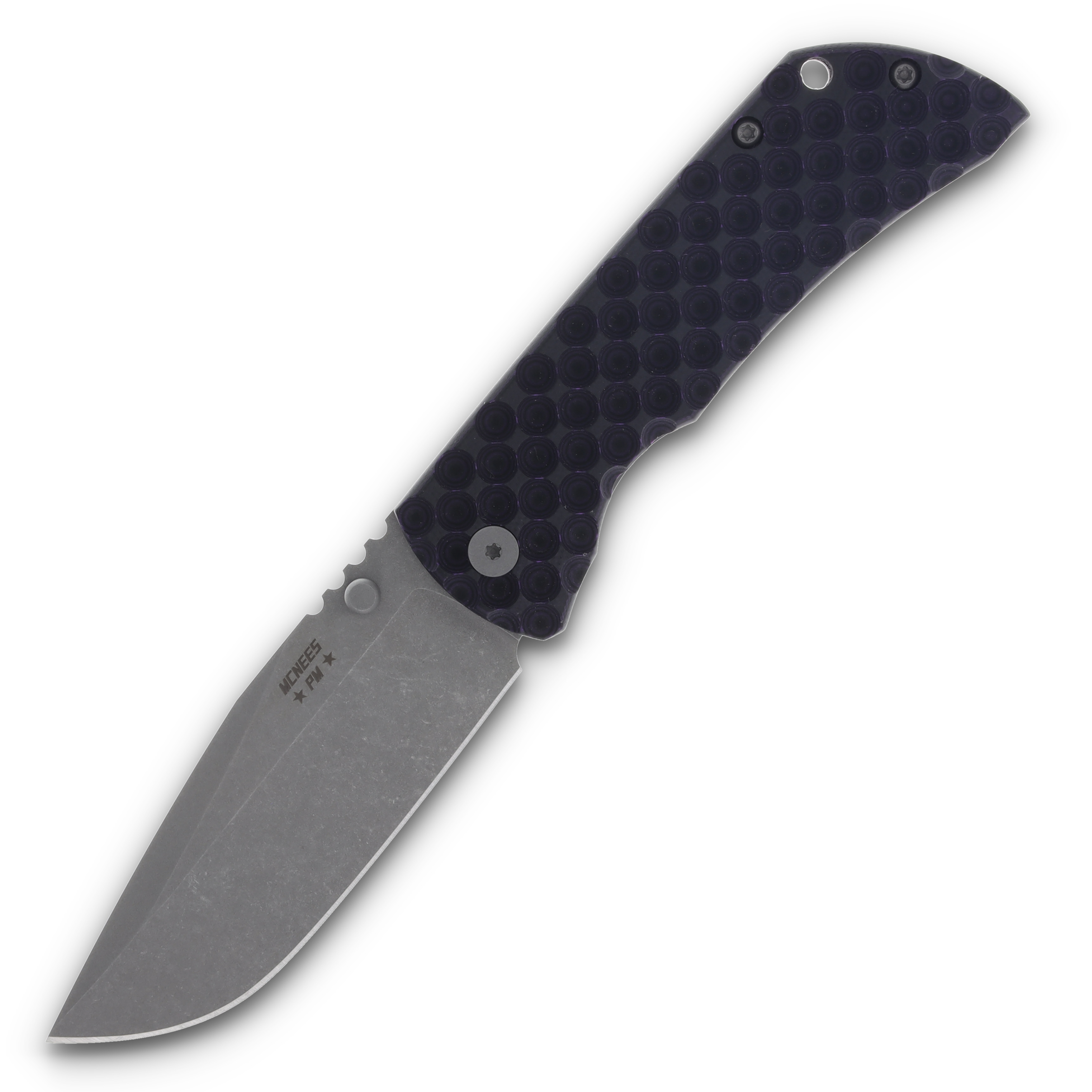 McNees Custom Knives MAC2 3.5 Folding Knife Atomic Bronze Purple Black G10 MCNPMMAC235GFAPRBZPRBKG View 1