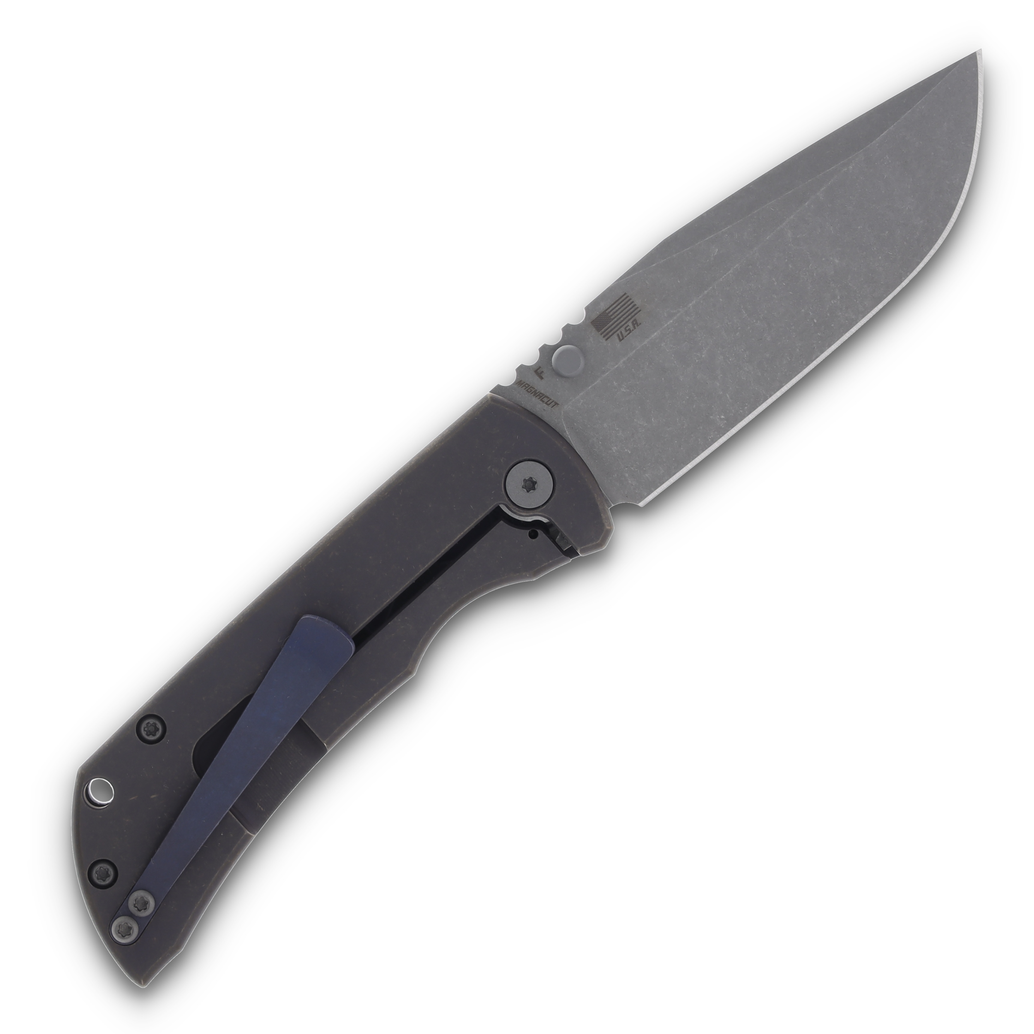 McNees Custom Knives MAC2 3.5 Folding Knife Atomic Bronze Purple Black G10 MCNPMMAC235GFAPRBZPRBKG View 2
