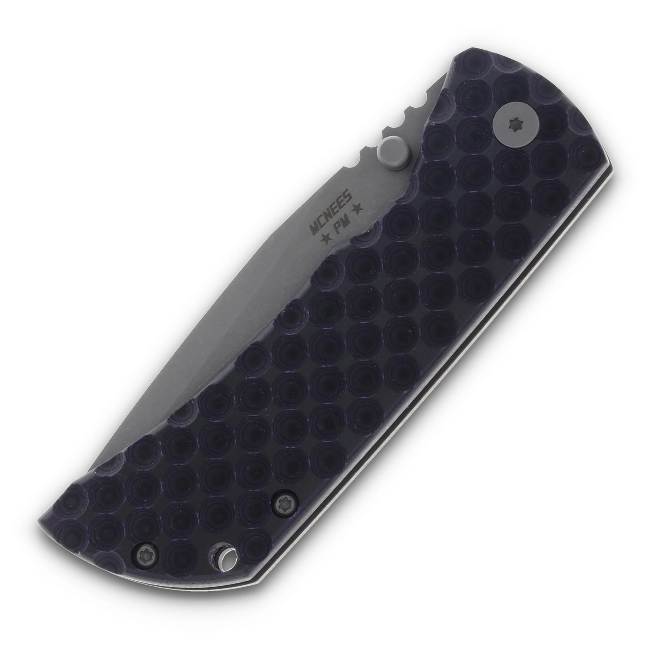McNees Custom Knives MAC2 3.5 Folding Knife Atomic Bronze Purple Black G10 MCNPMMAC235GFAPRBZPRBKG View 5
