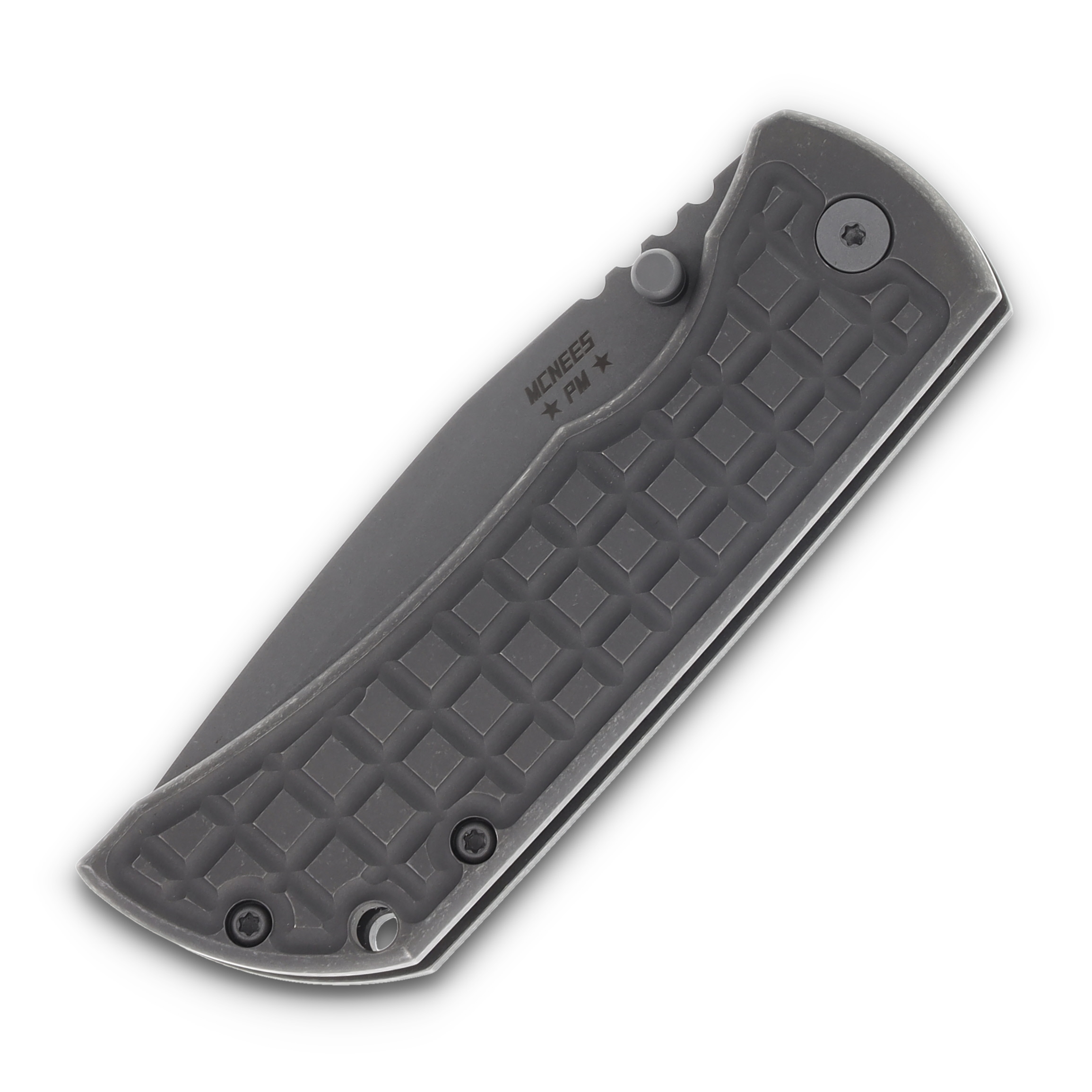 McNees Custom Knives MAC2 Folding Knife 3.5 Atomic Frag Titanium MCNPMMAC235GFAFG View 5