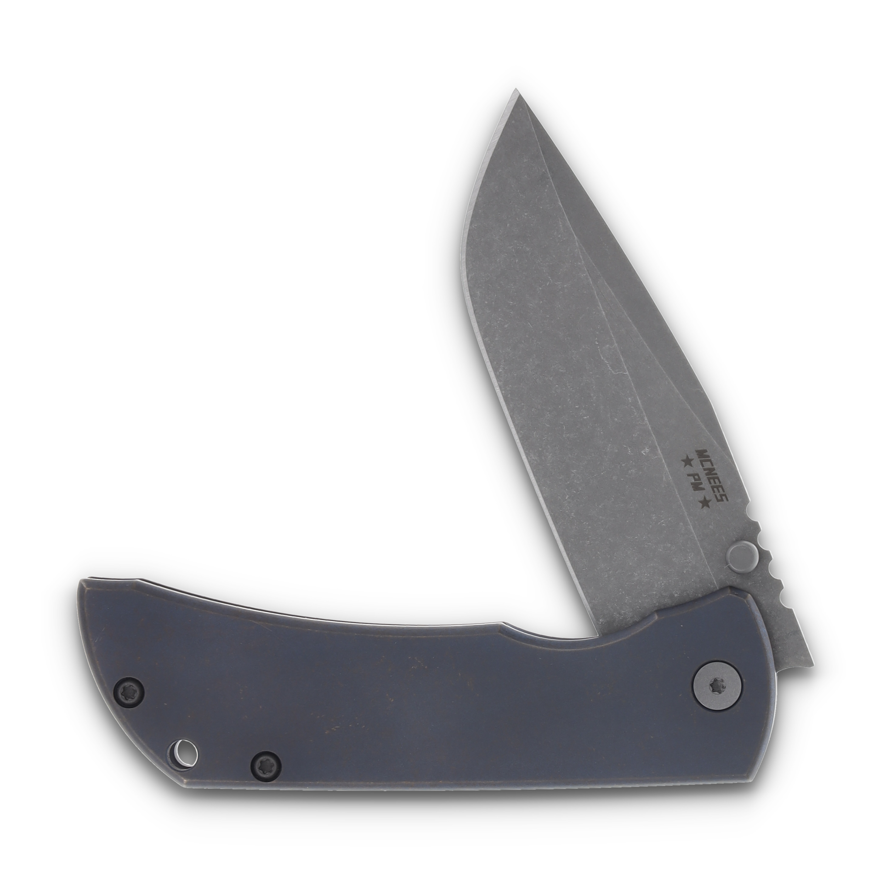 McNee's Custom Knives MAC2 3.5 Atomic Blue Bronze MCNPMMAC235GFABLBZ View 3