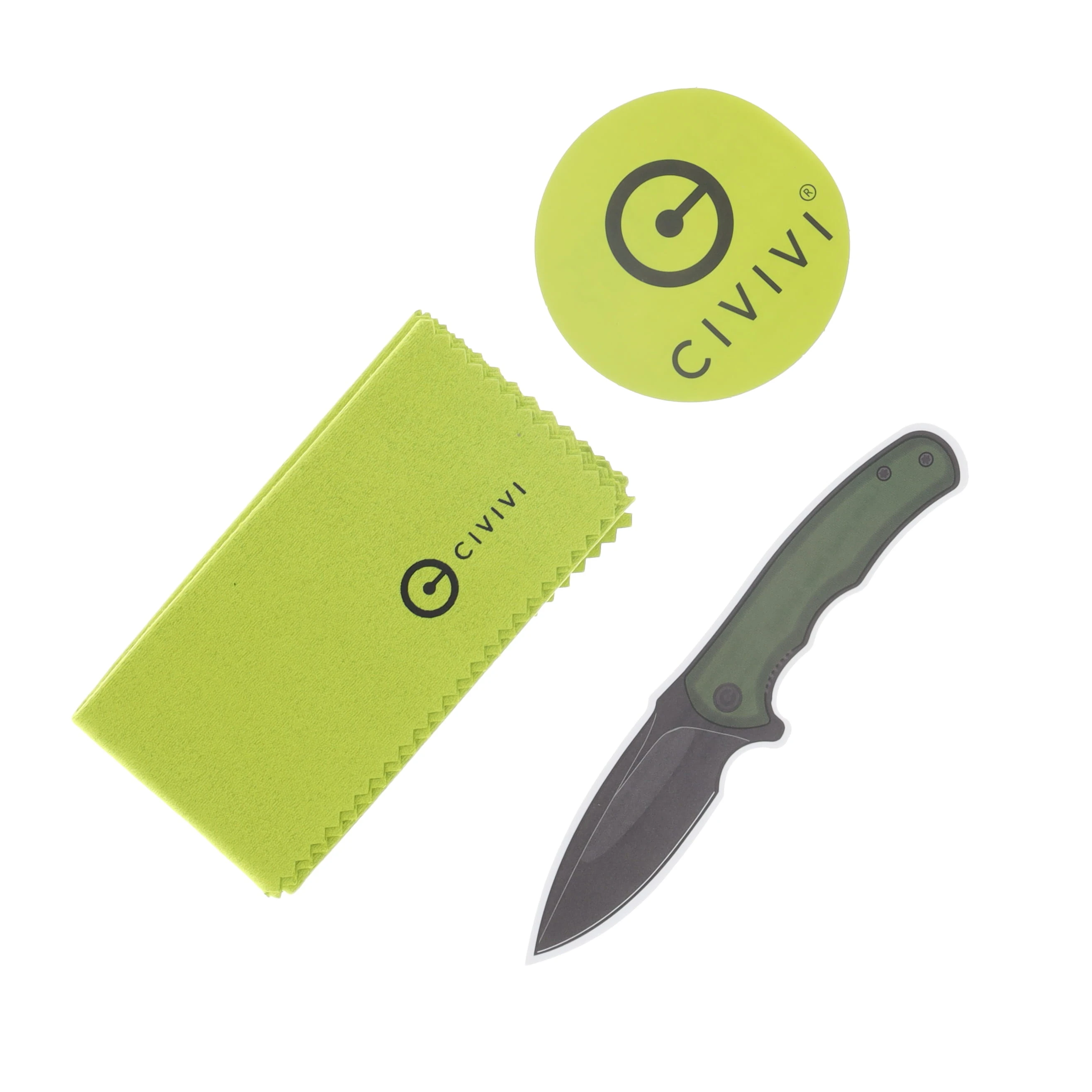 CIVIVI Baby Banter Fixed Blade Knife Stonewash Nitro-V/Green Canvas Micarta with Kydex Sheath C23045-2 View 5