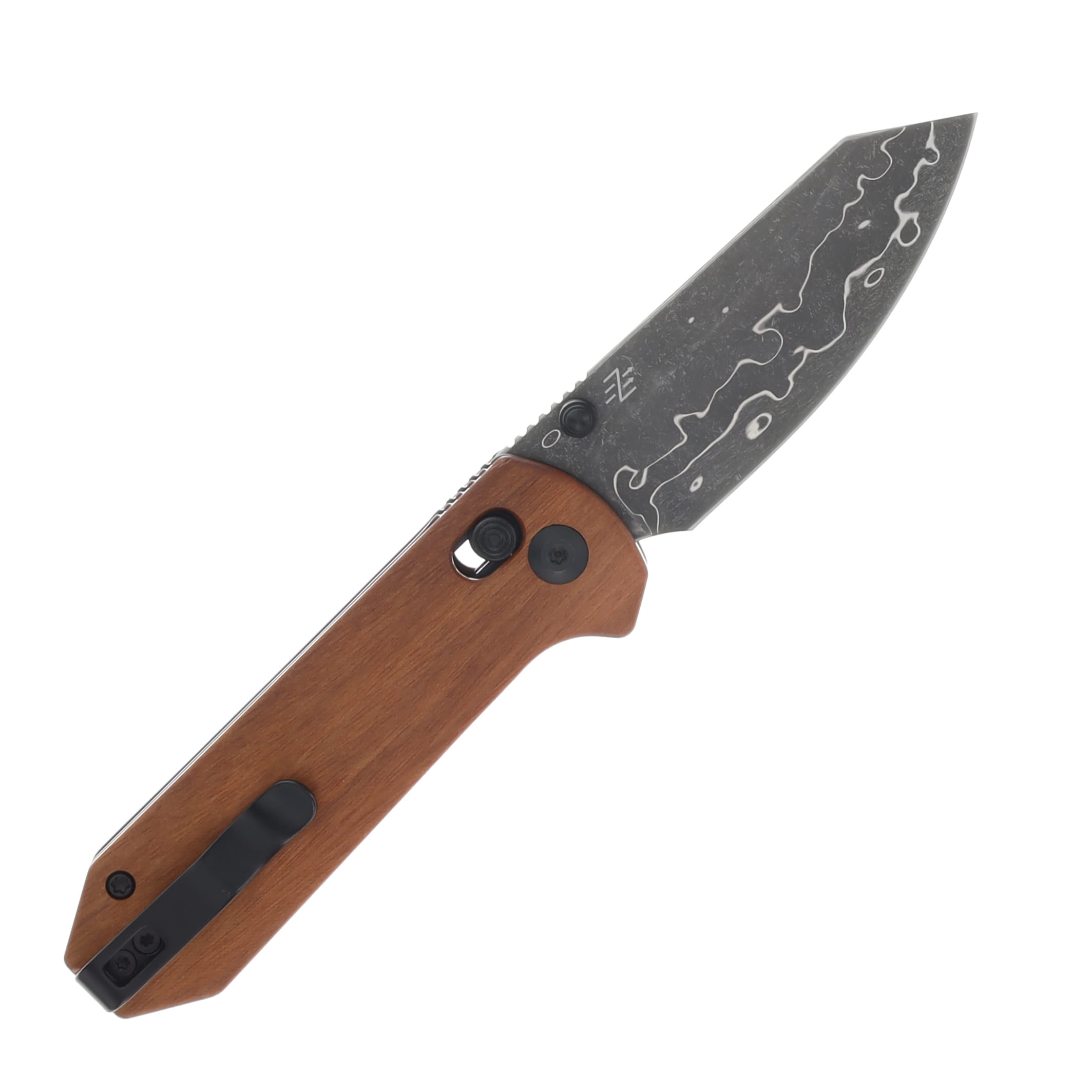 CIVIVI Yonder Folding Knife Guibourtia Wood 2.88in Plain Damascus Spey C23073B-DS1 View 2