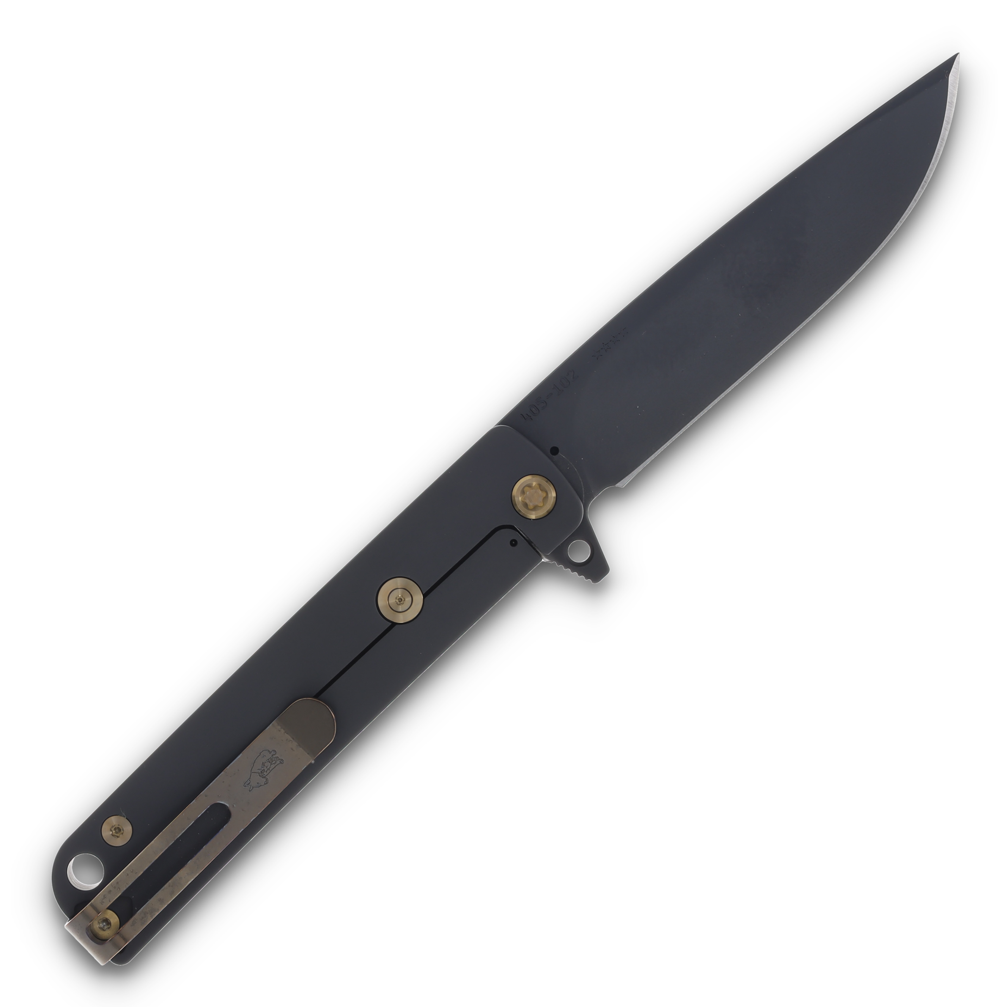 Medford M-48 Folding Knife DLC S45VN/Red Handles/Bronze Hardware MK2124PQ-41PV-T1C1-Q4 View 2