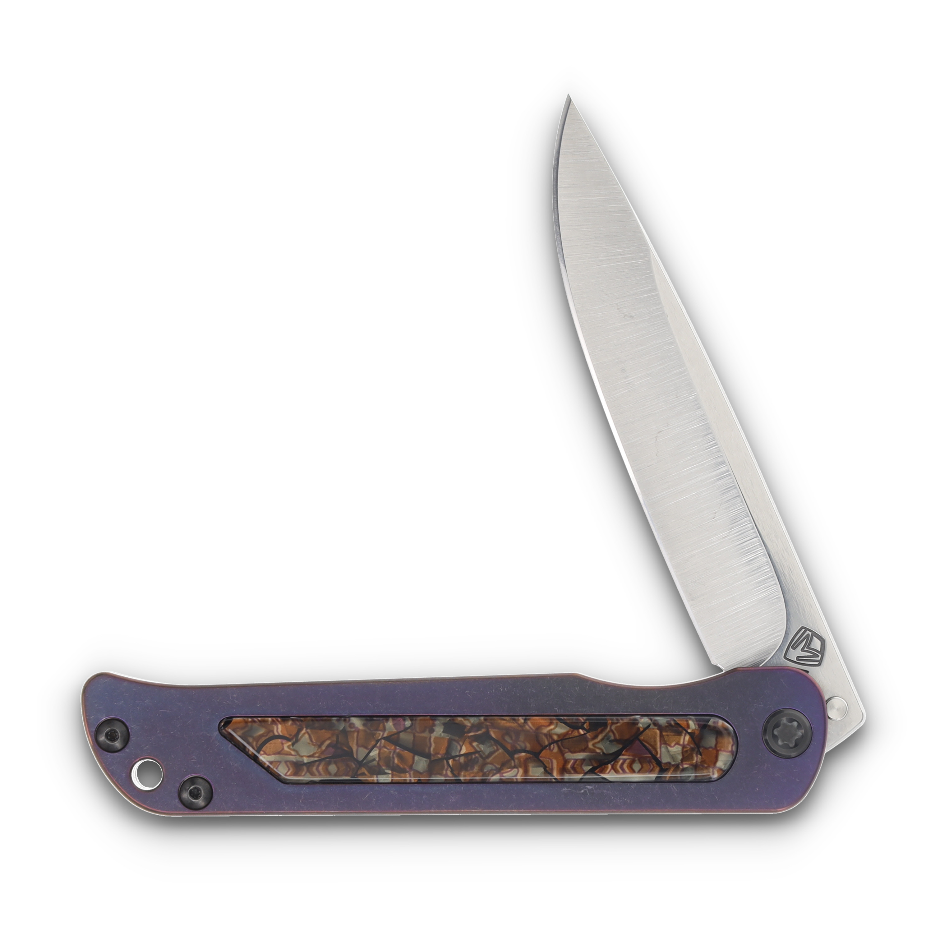 Medford T-Bone Folding Knife Tumbled S45VN/Bronze Violet Safari/DLC Hardware MK2154TD-36A1-TPCP-Q4-VI View 3