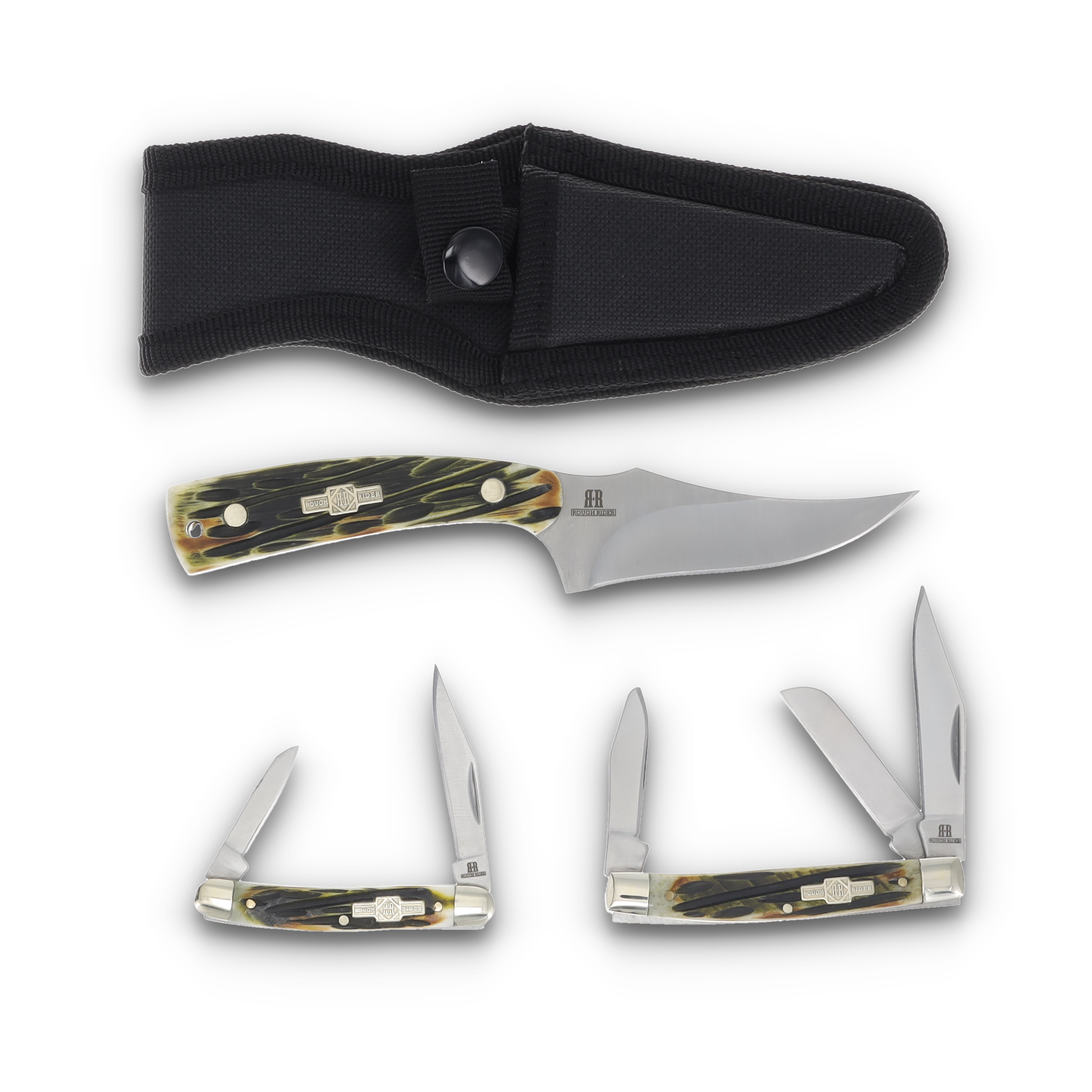 Rough Ryder SMKW Exclusive Skinner, Stockman, Pen Knife 3pc. Gift Tin Set RR2685 View 1