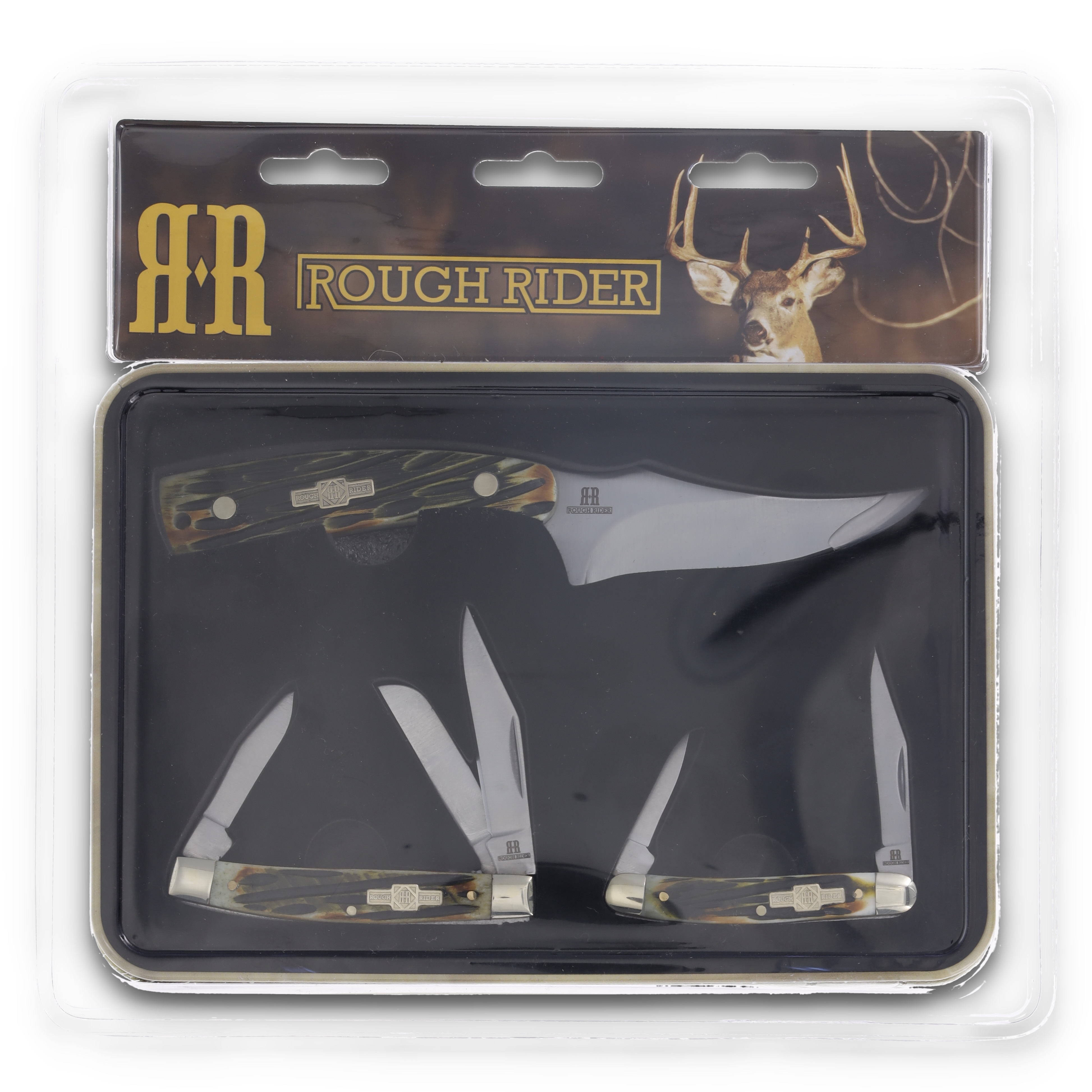 Rough Ryder SMKW Exclusive Skinner, Stockman, Pen Knife 3pc. Gift Tin Set RR2685 View 25