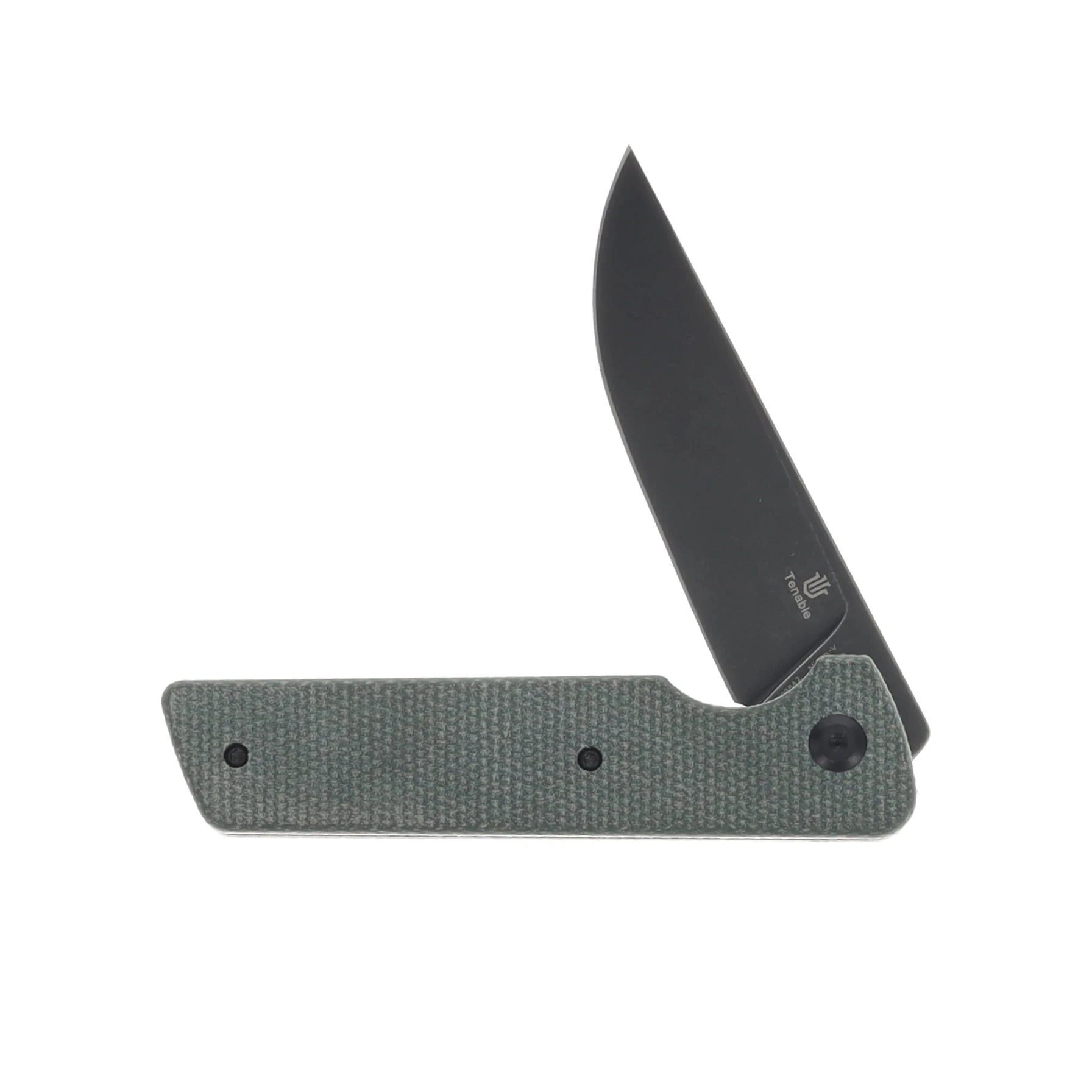Tenable Anomaly Folding Knife 3.14in Plain Green Micarta Tanto Nitro V T2038A2 View 3