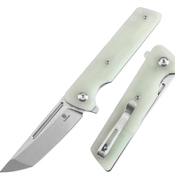 Tenable Knives Anomaly Folding Knife Jade 3.14in Plain Stonewash Tanto T2038T4 View 1