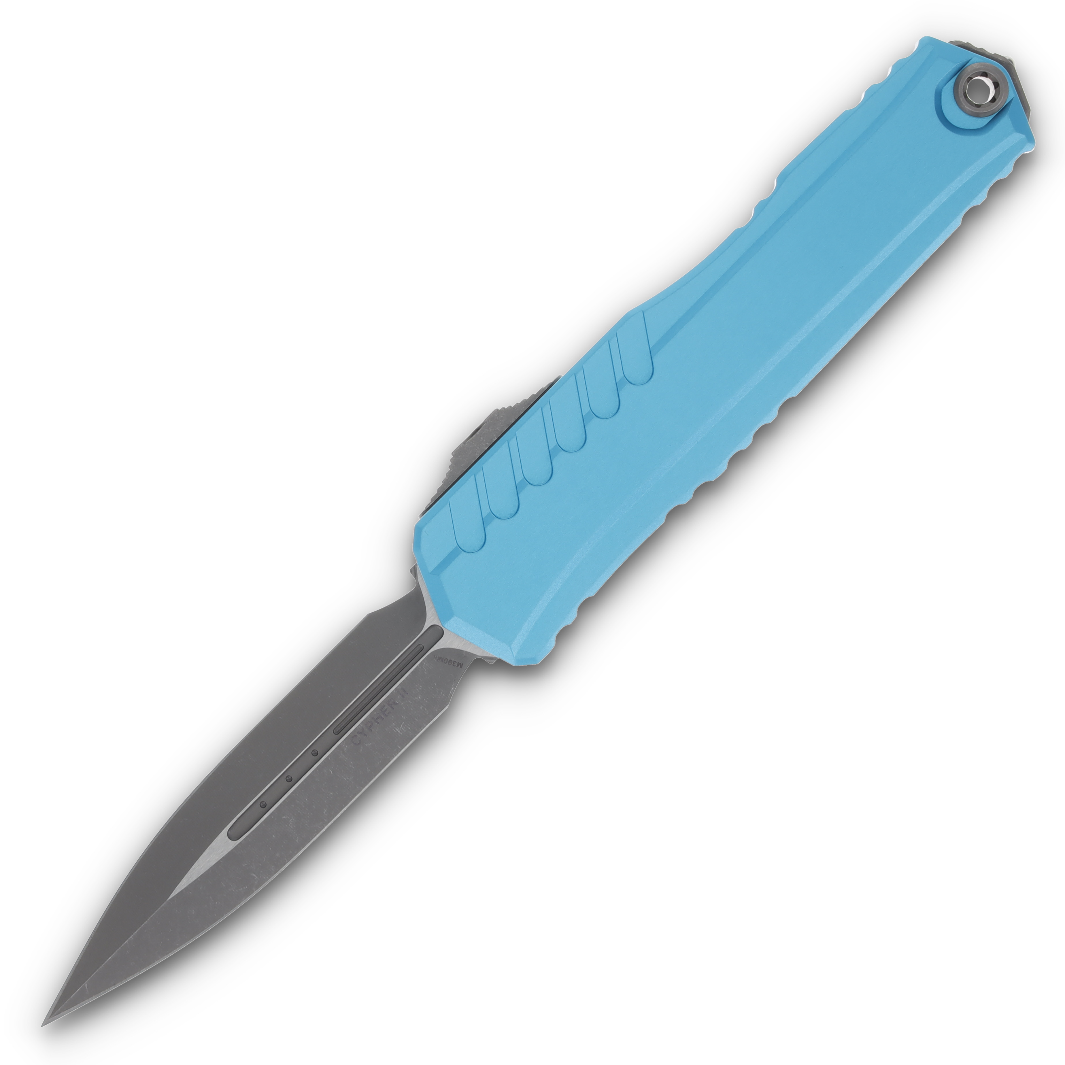 Microtech Cypher II OTF Auto Turquoise 3.5in Apocalyptic Double Edge Dagger AUMT124210APTQ View 1