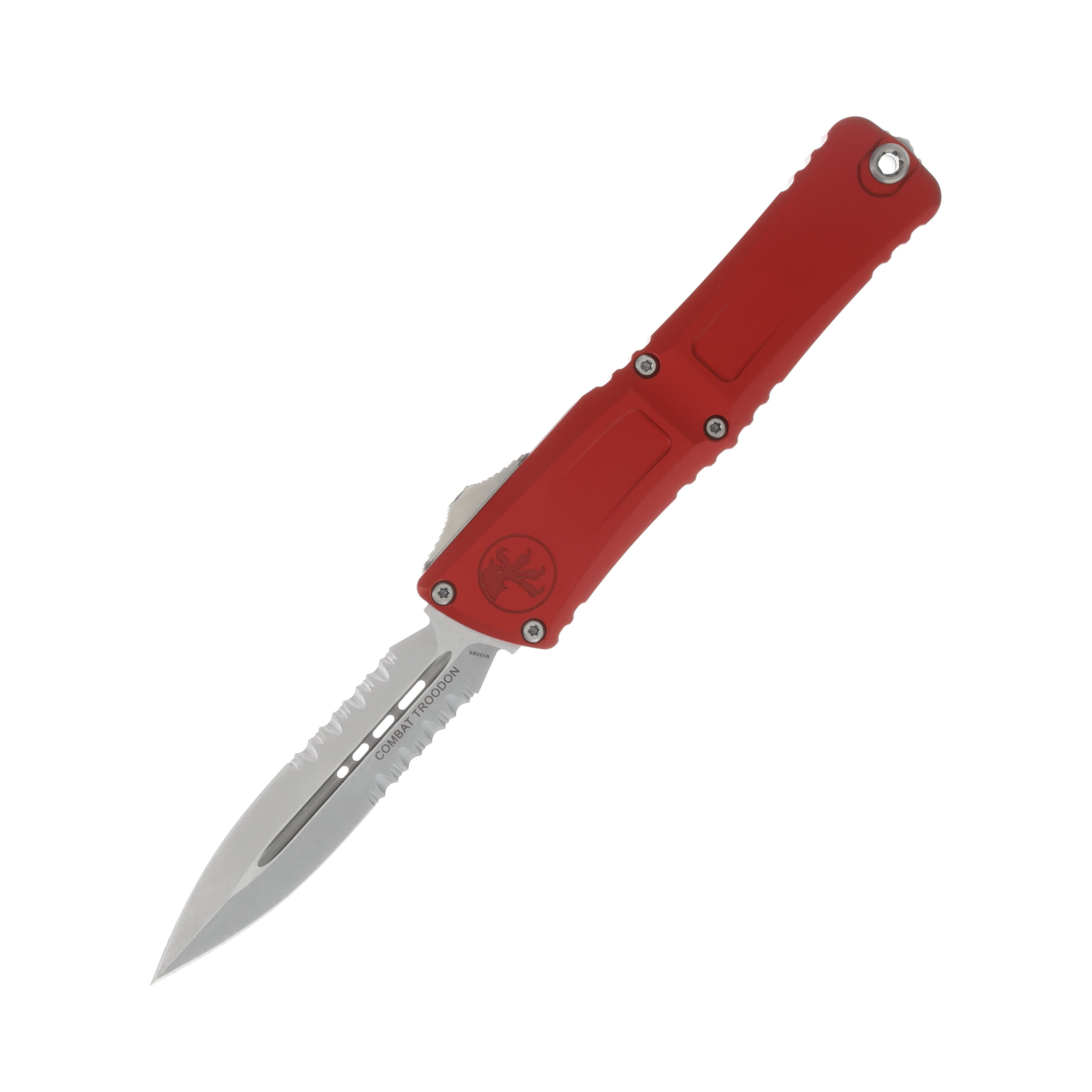 Microtech Combat Troodon DE Gen III Red Stonewash Partial Serrated AUMT114211RD View 1