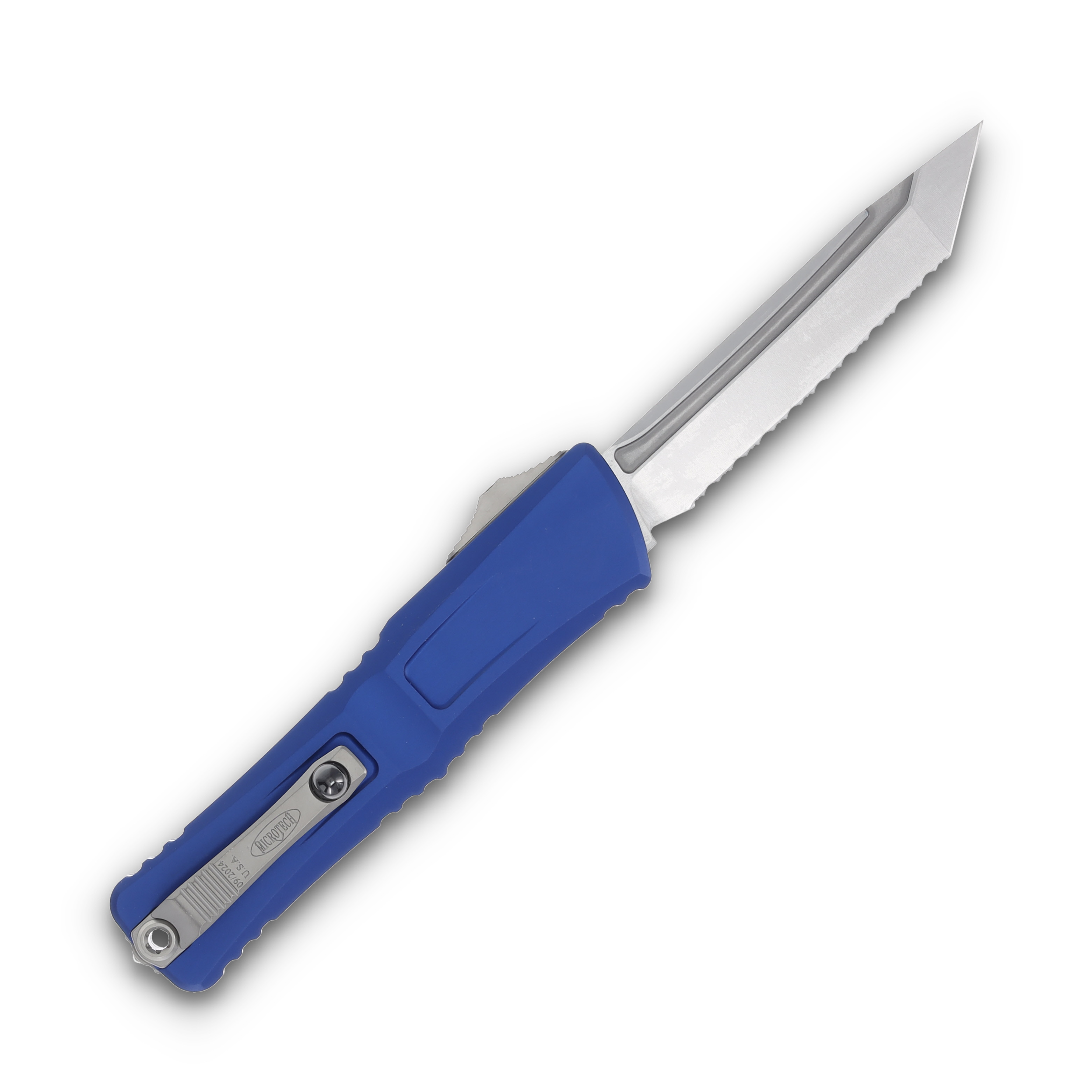 Microtech Combat Troodon T/E Gen III Navy Blue Stonewash Full Serrated AUMT114412NA View 2