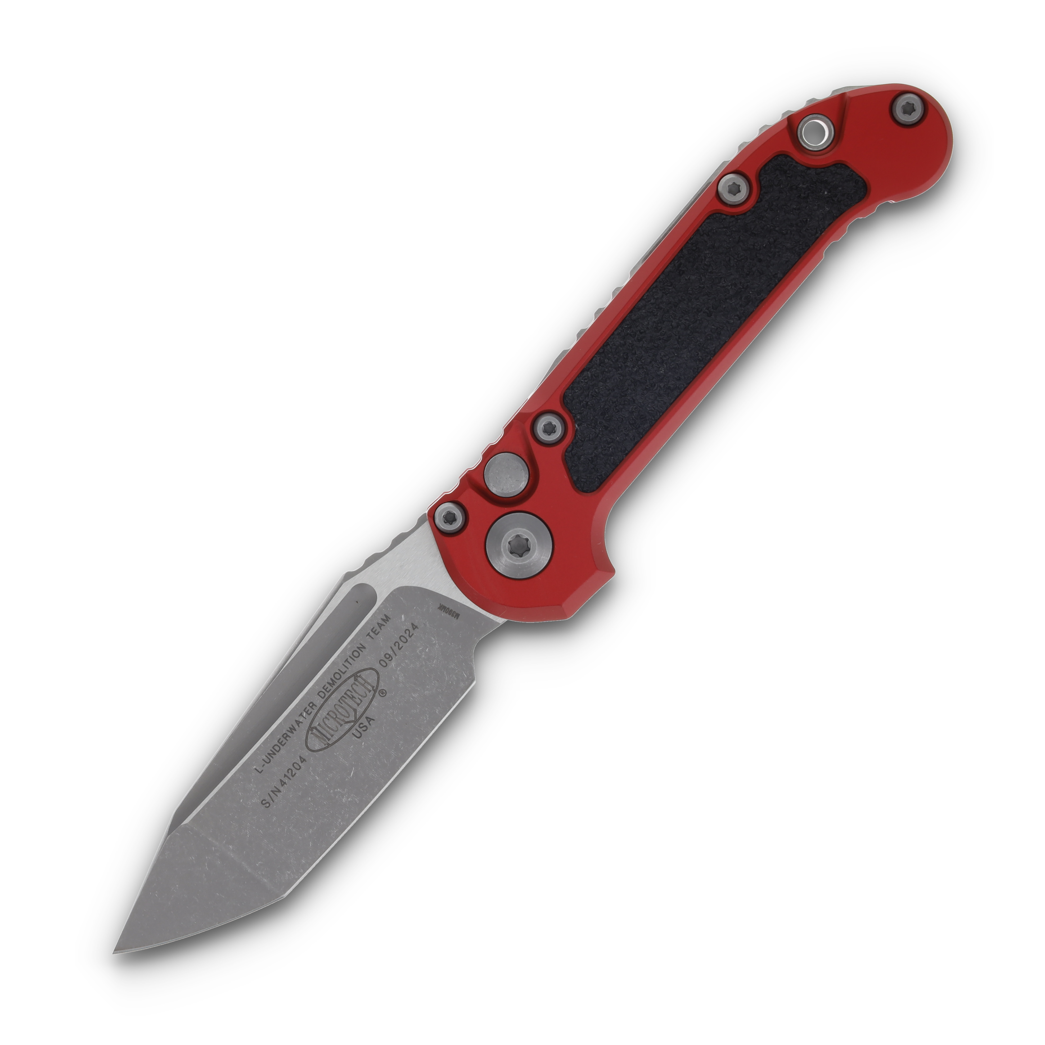 Microtech LUDT Gen III Red Auto Knife 3.5in Apocalyptic Tanto Blade AUMT113610APRD View 1