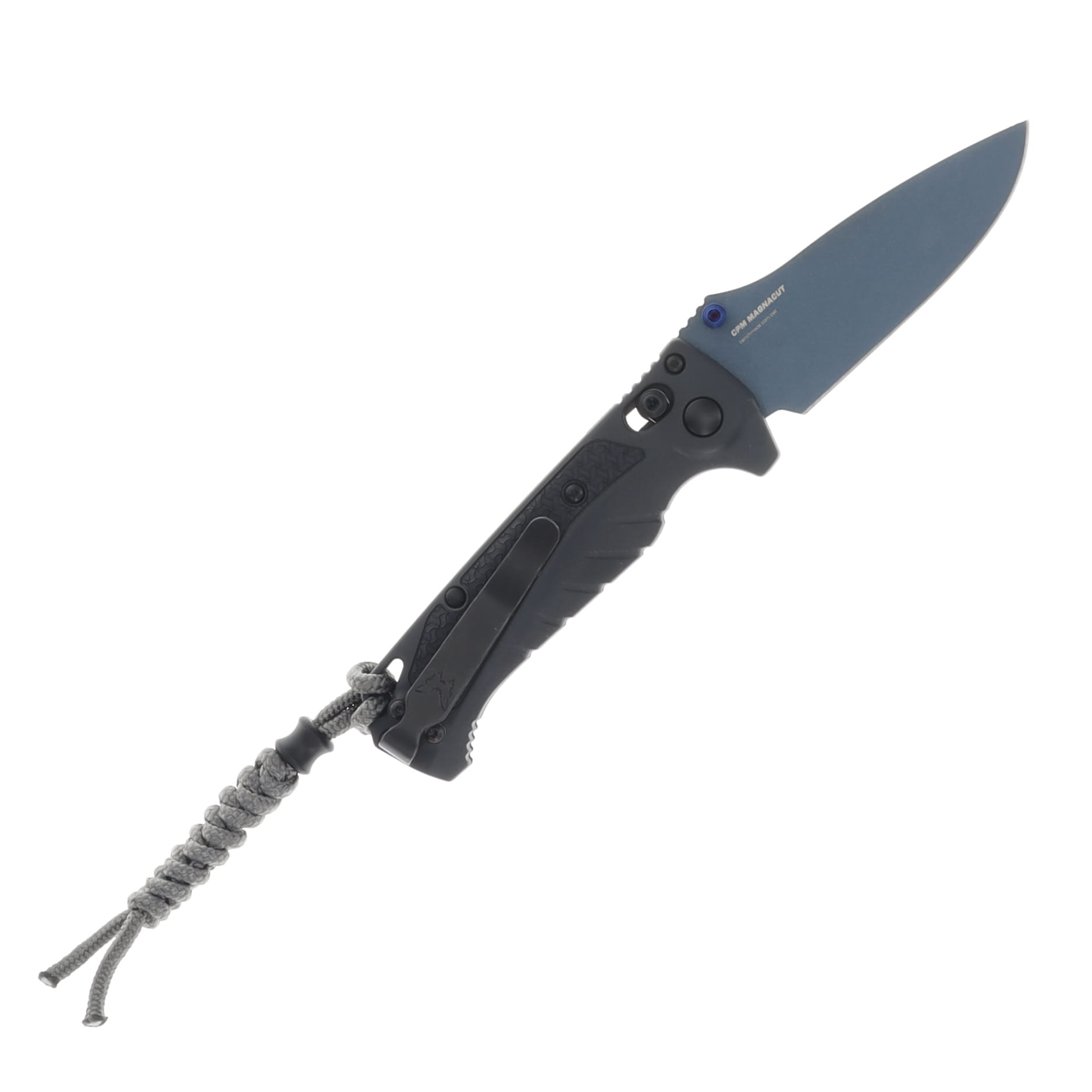 Benchmade Mini Adira Tempest Gray 3.88 Inch Plain Blue Drop Point BM18065BT-01 View 2