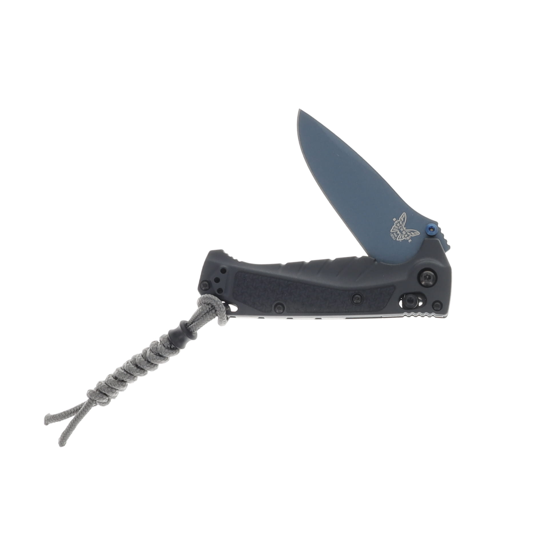 Benchmade Mini Adira Tempest Gray 3.88 Inch Plain Blue Drop Point BM18065BT-01 View 3