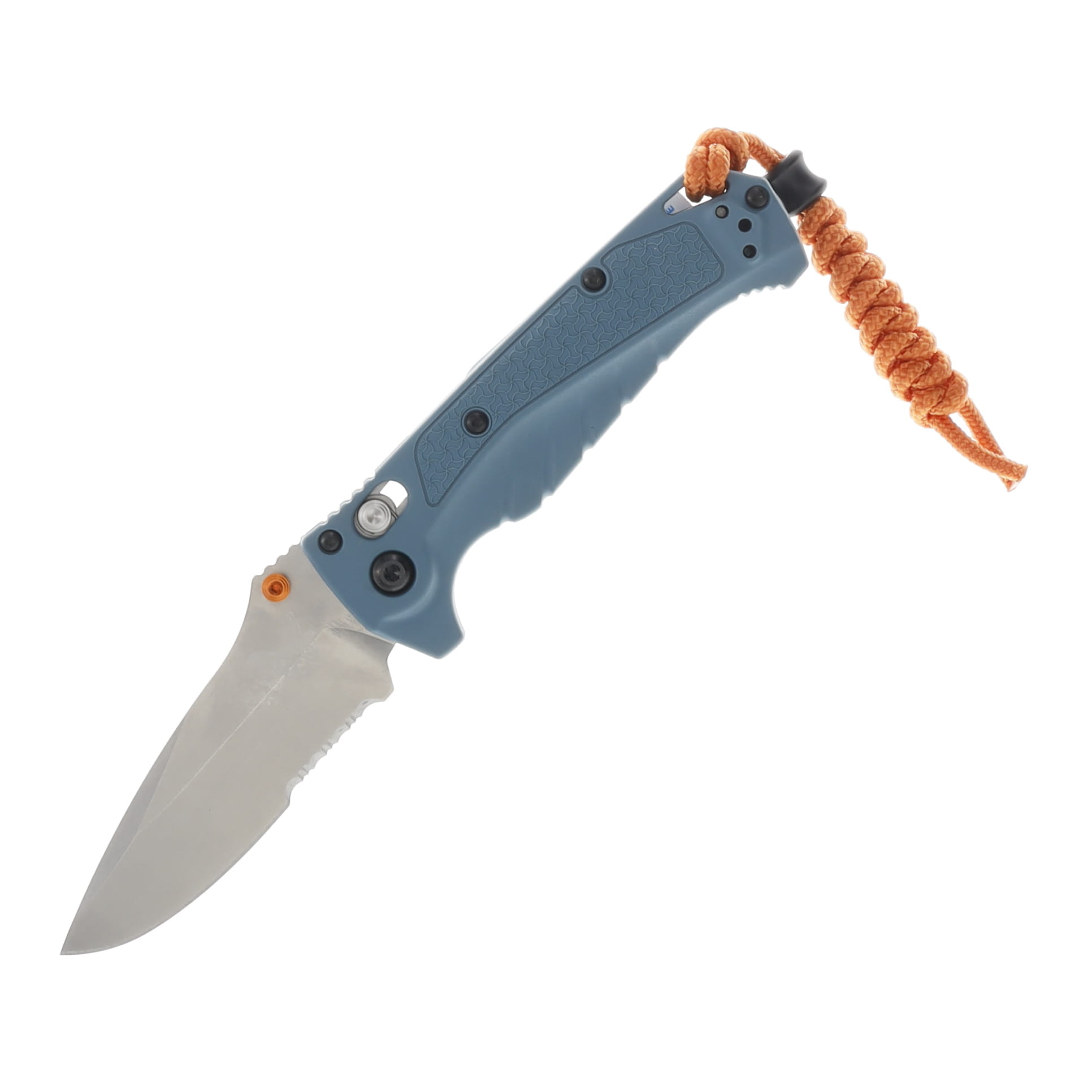 Benchmade Mini Adira Depth Blue 3.21in Part Serr Stonewash Drop Point BM18065S View 1