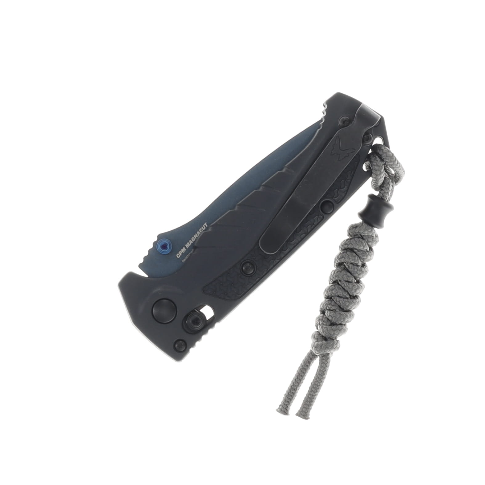 Benchmade Mini Adira Tempest Gray 3.21in Part Serr Blue Drop Point BM18065SBT-01 View 4