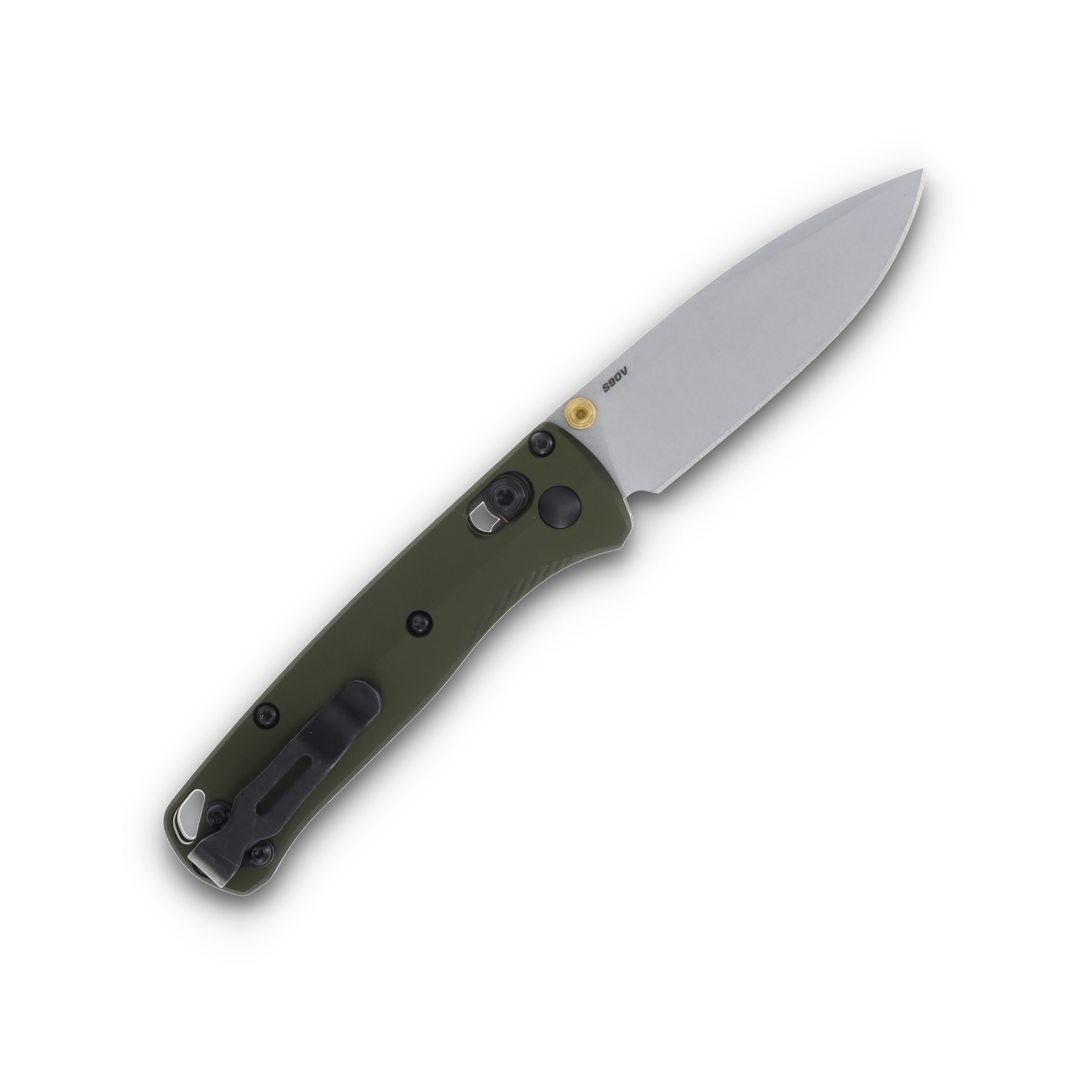 Benchmade Mini Bugout Axis Lock CPM S90V Drop Point Woodland Green Aluminum Handle BM533SL-10 View 2