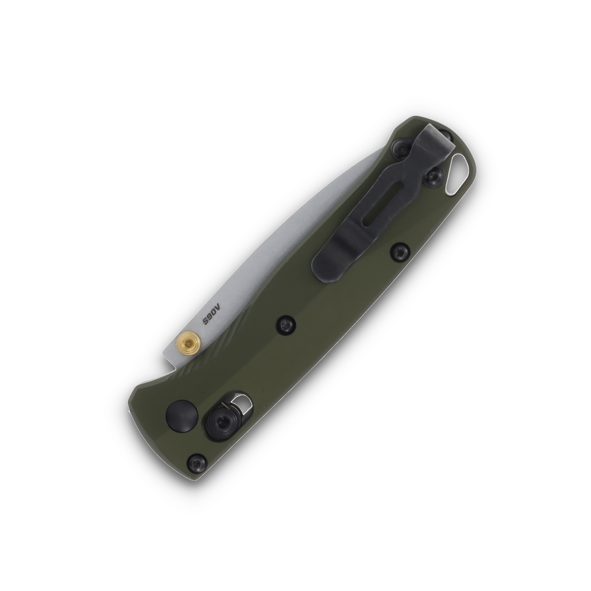 Benchmade Mini Bugout Axis Lock CPM S90V Drop Point Woodland Green Aluminum Handle BM533SL-10 View 6